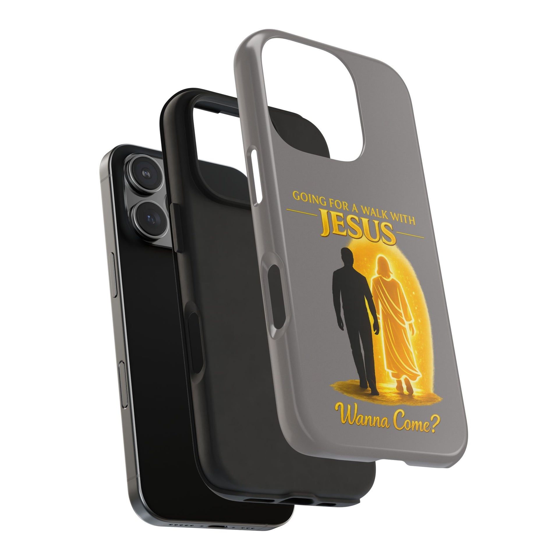Tough Phone Case — "Going for a Walk with Jesus, Wanna Come?" Christian iPhone Case