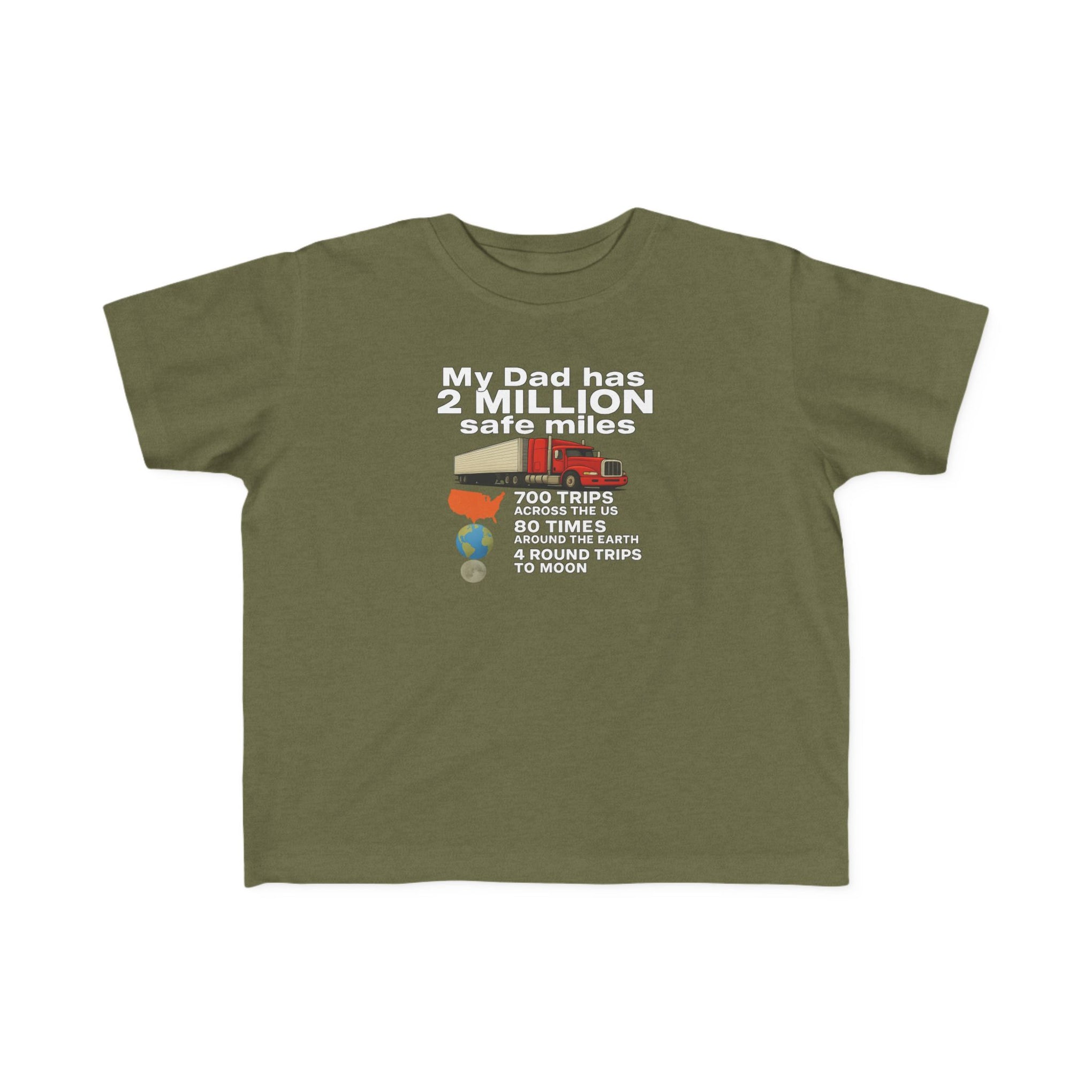 Toddler Tee: "My Dad Has 2 Million Safe Miles" Truck Driver Baby Shirt