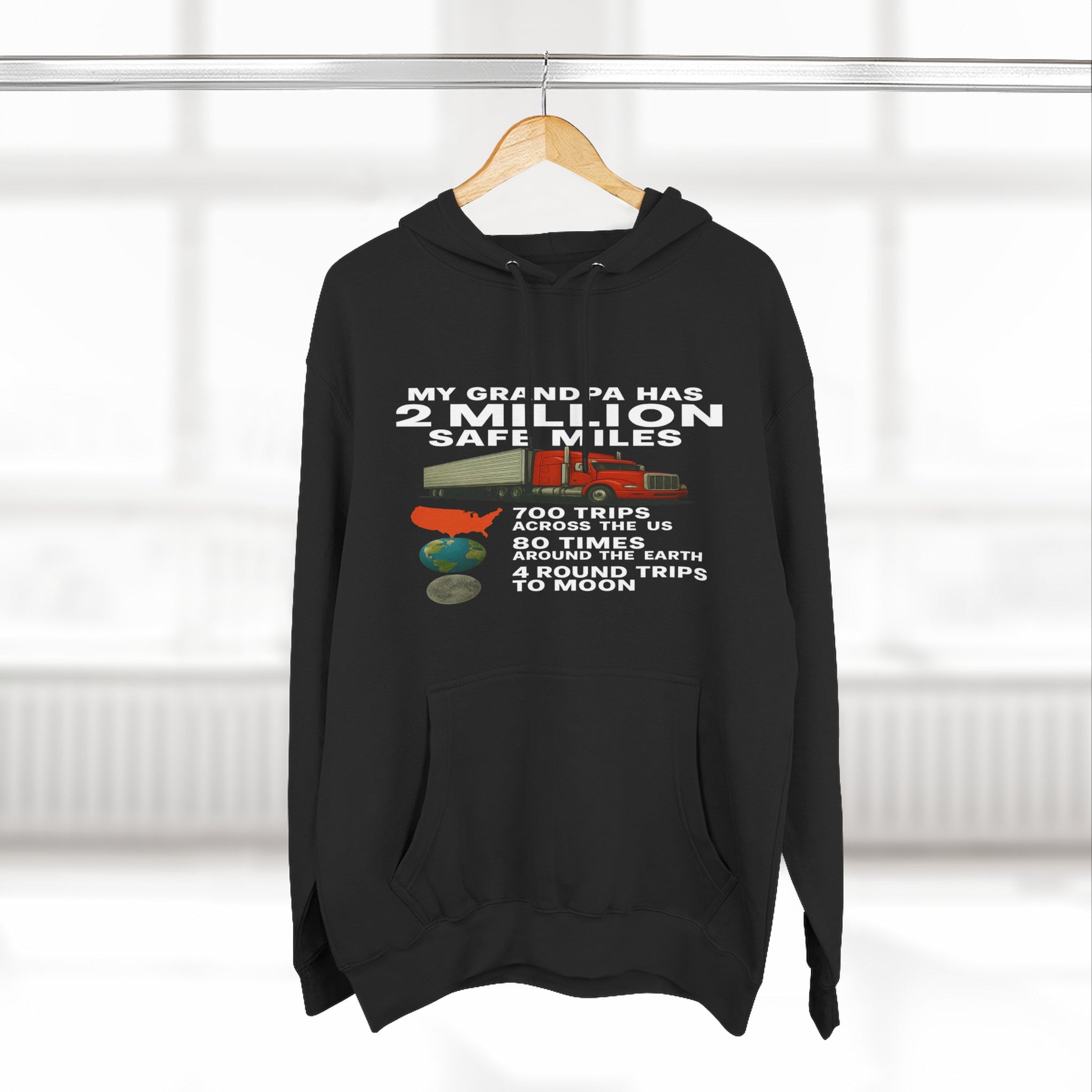 Grampa 2 Million Safe Miles Three-Panel Fleece Hoodie