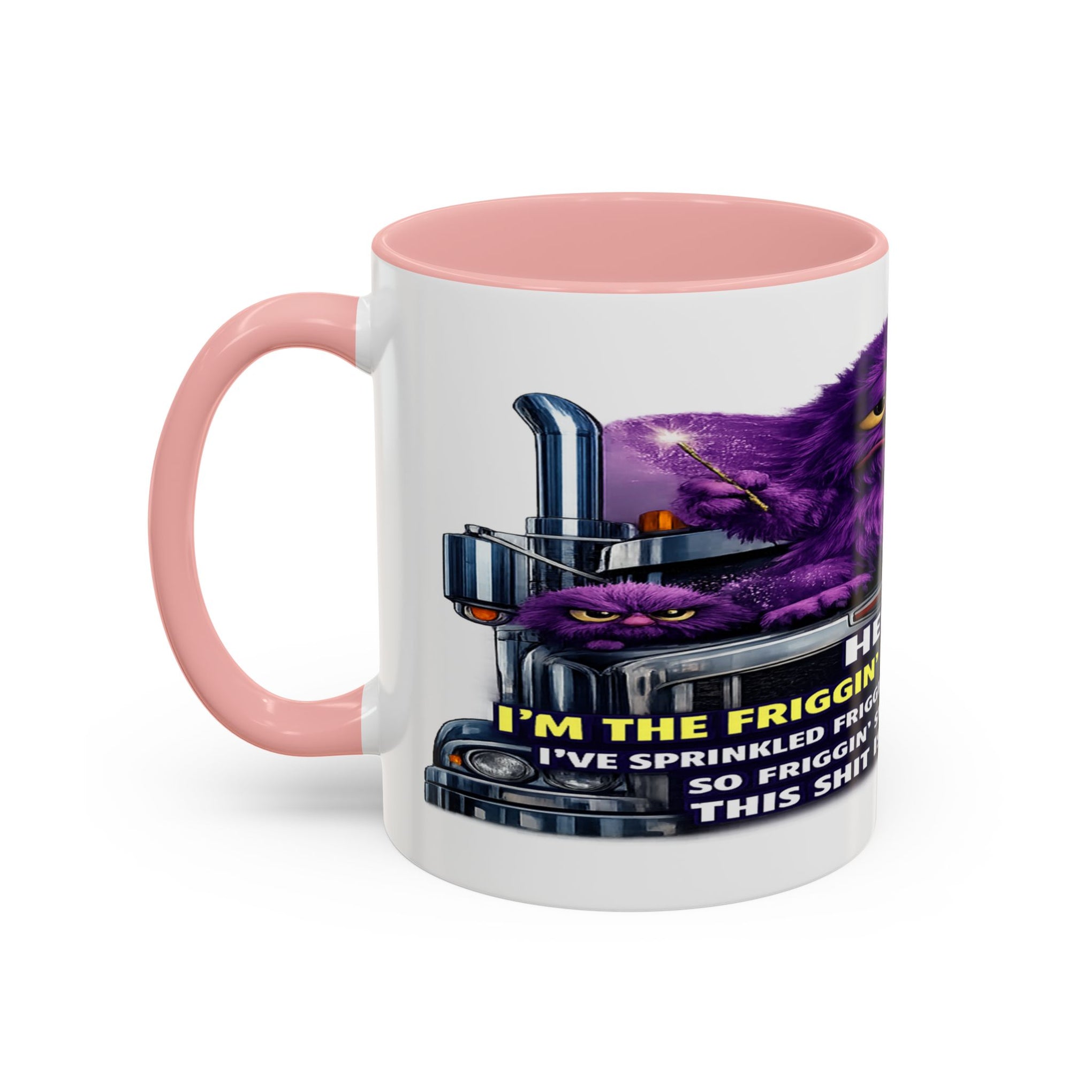 Purple Grumpy Monster Coffee Mug – Funny Truck Driver Gift (11oz & 15oz)