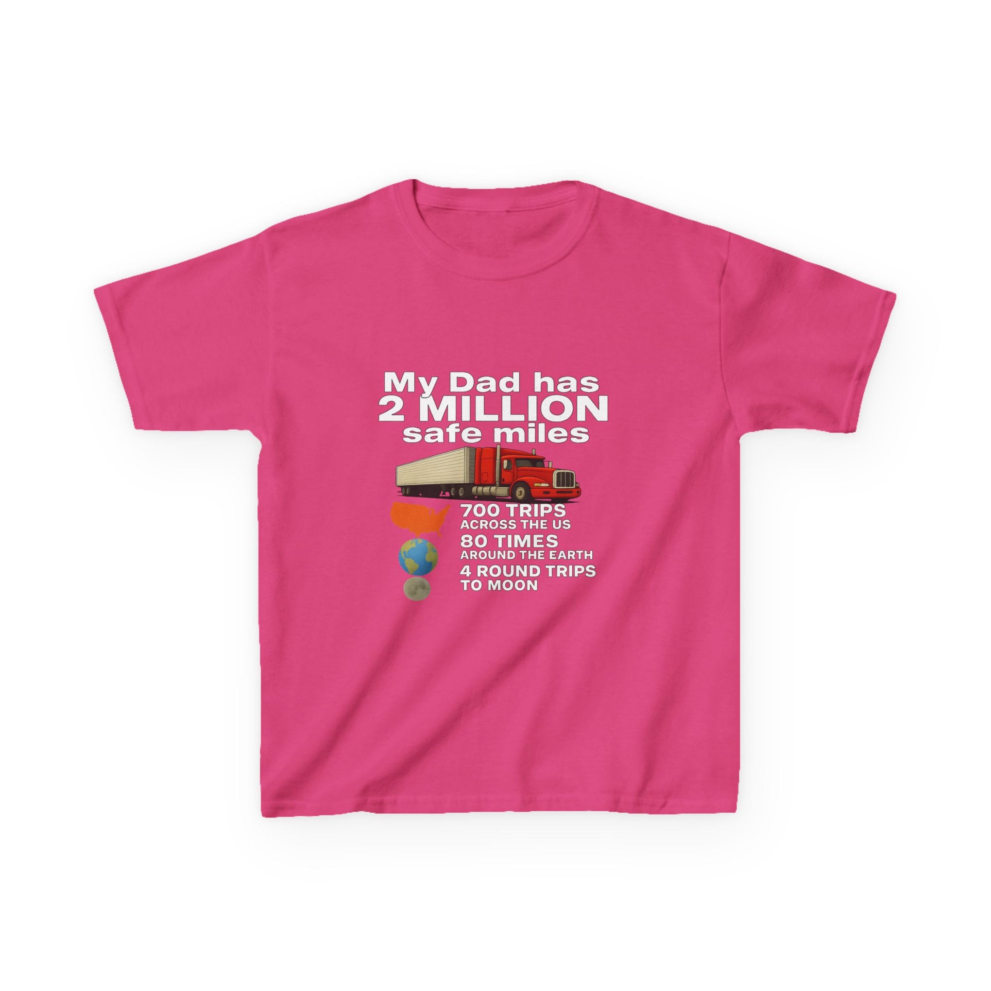 Kids Tee — "My Dad Has 2 Million Safe Miles" Funny Road Trip Travel Shirt