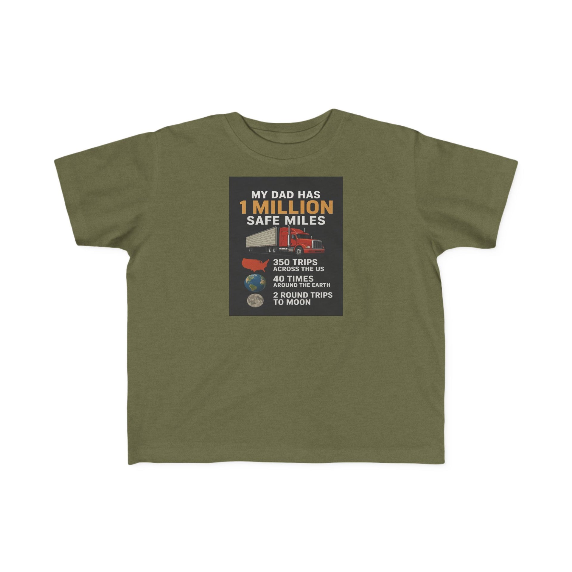 Toddler Tee – “My Dad Has 1 Million Safe Miles” Funny Kids' Aviation Shirt