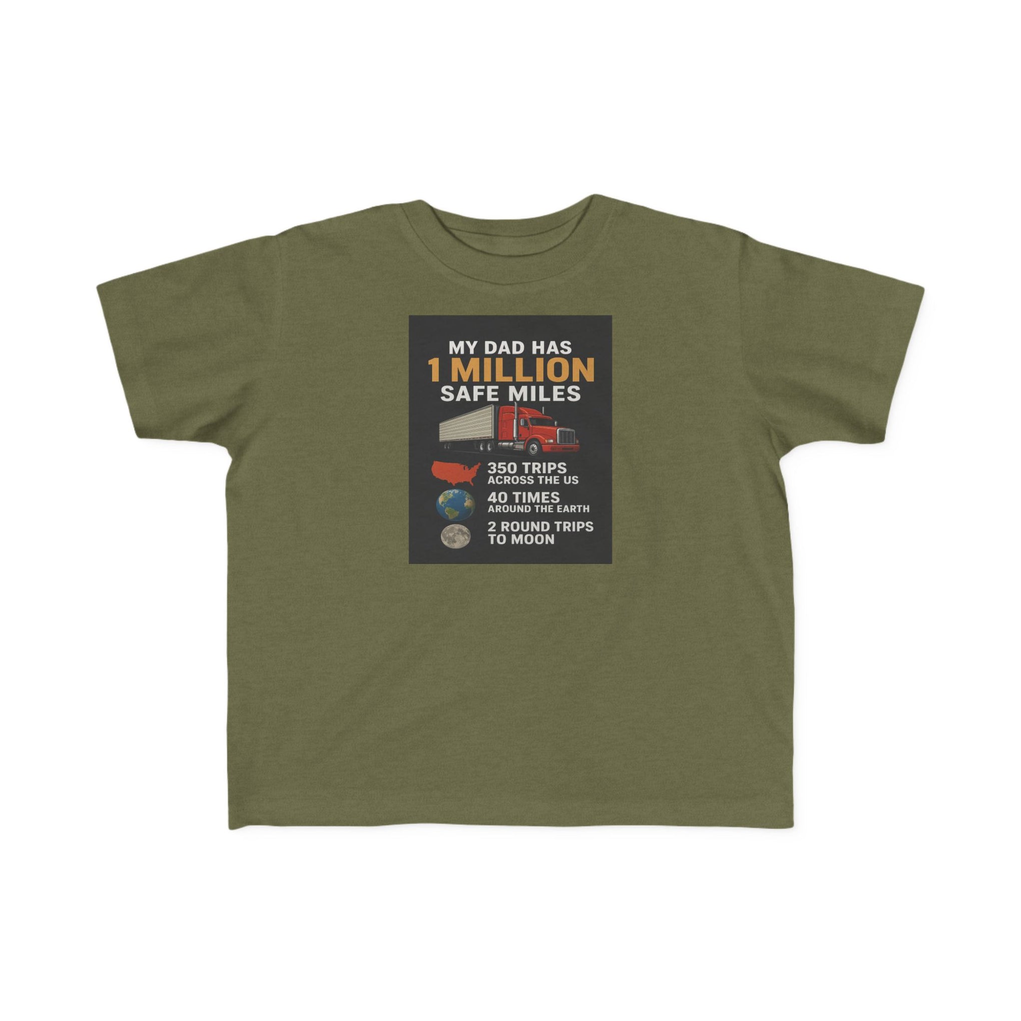 Toddler Tee – “My Dad Has 1 Million Safe Miles” Funny Kids' Aviation Shirt