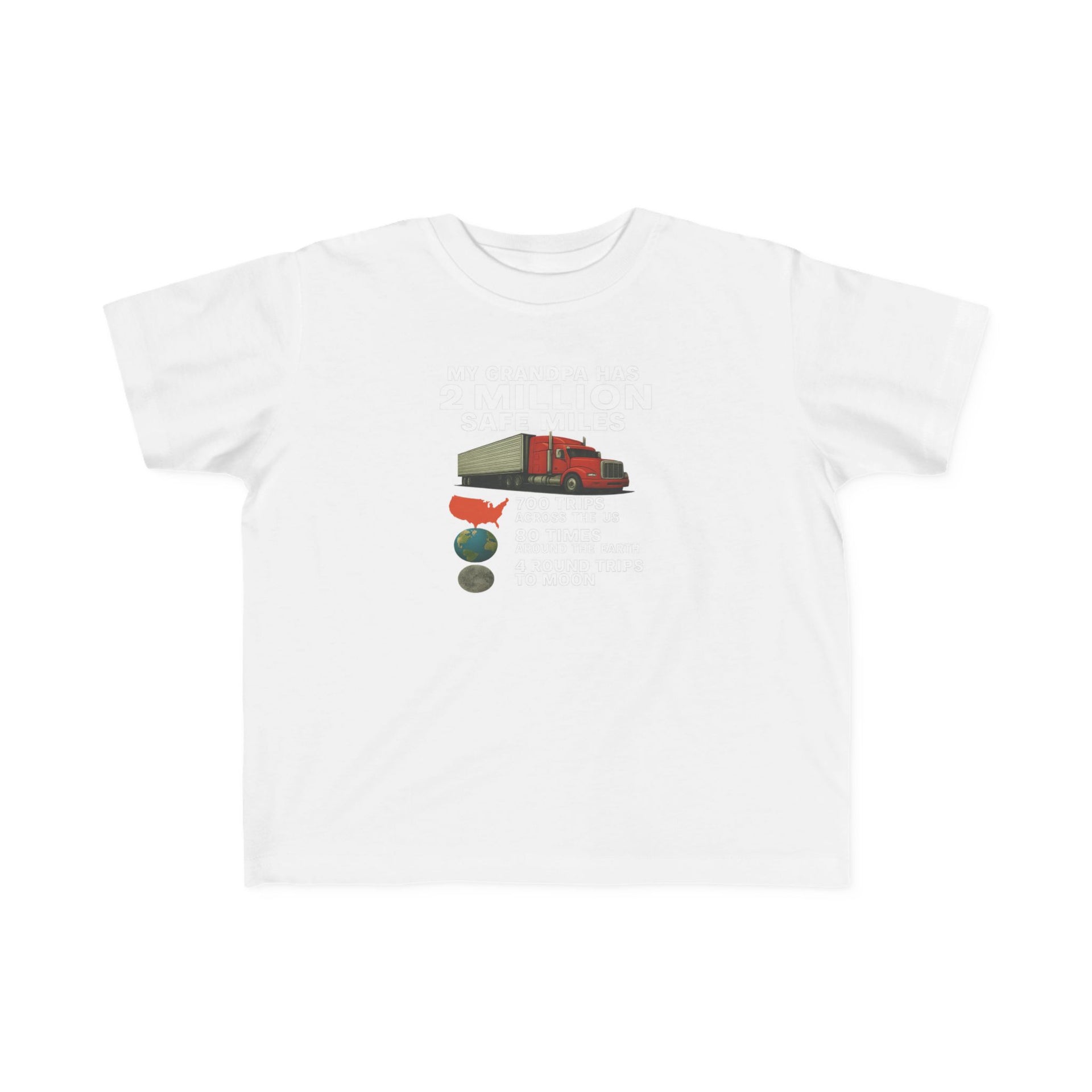 My Grampa has 2 million safe miles— Cute Red Semi Truck Design for Little Kids