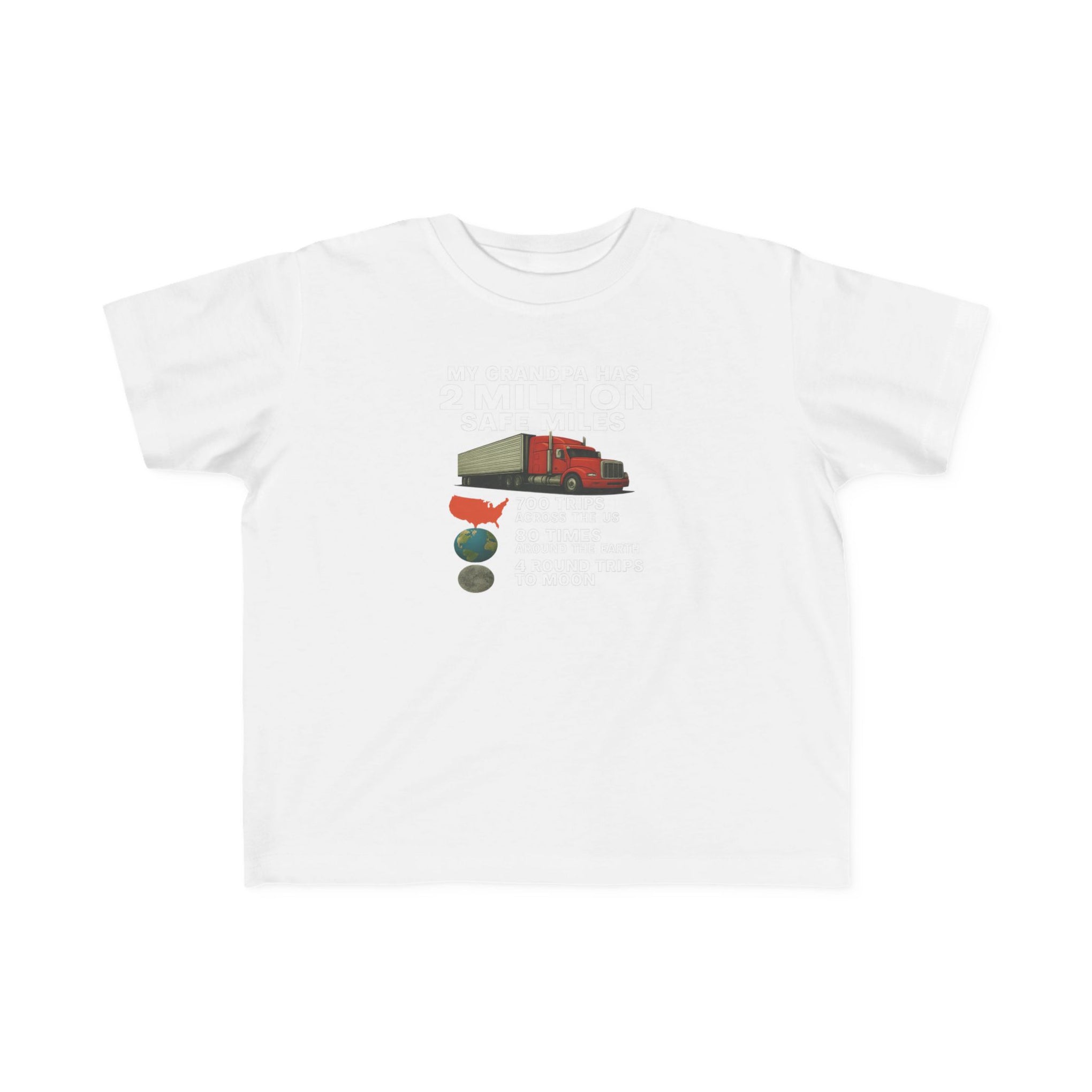 My Grampa has 2 million safe miles— Cute Red Semi Truck Design for Little Kids