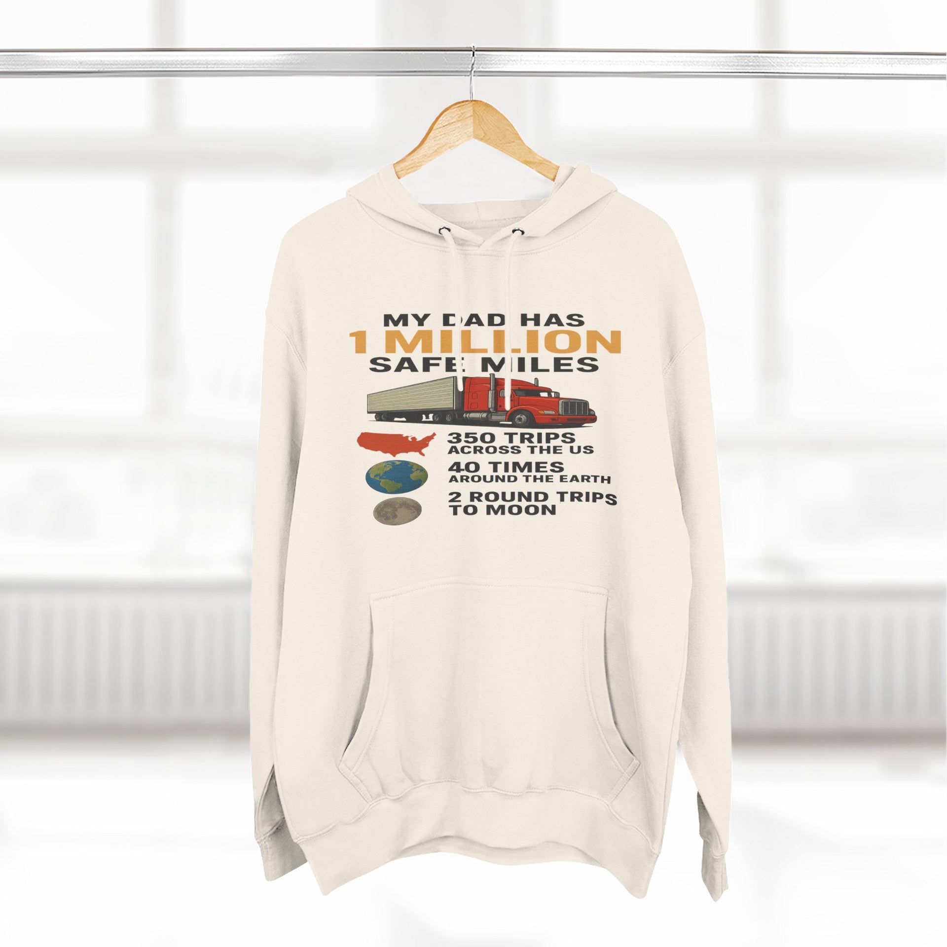 My Dad Has 1 Million Safe Miles Three-Panel Fleece Hoodie