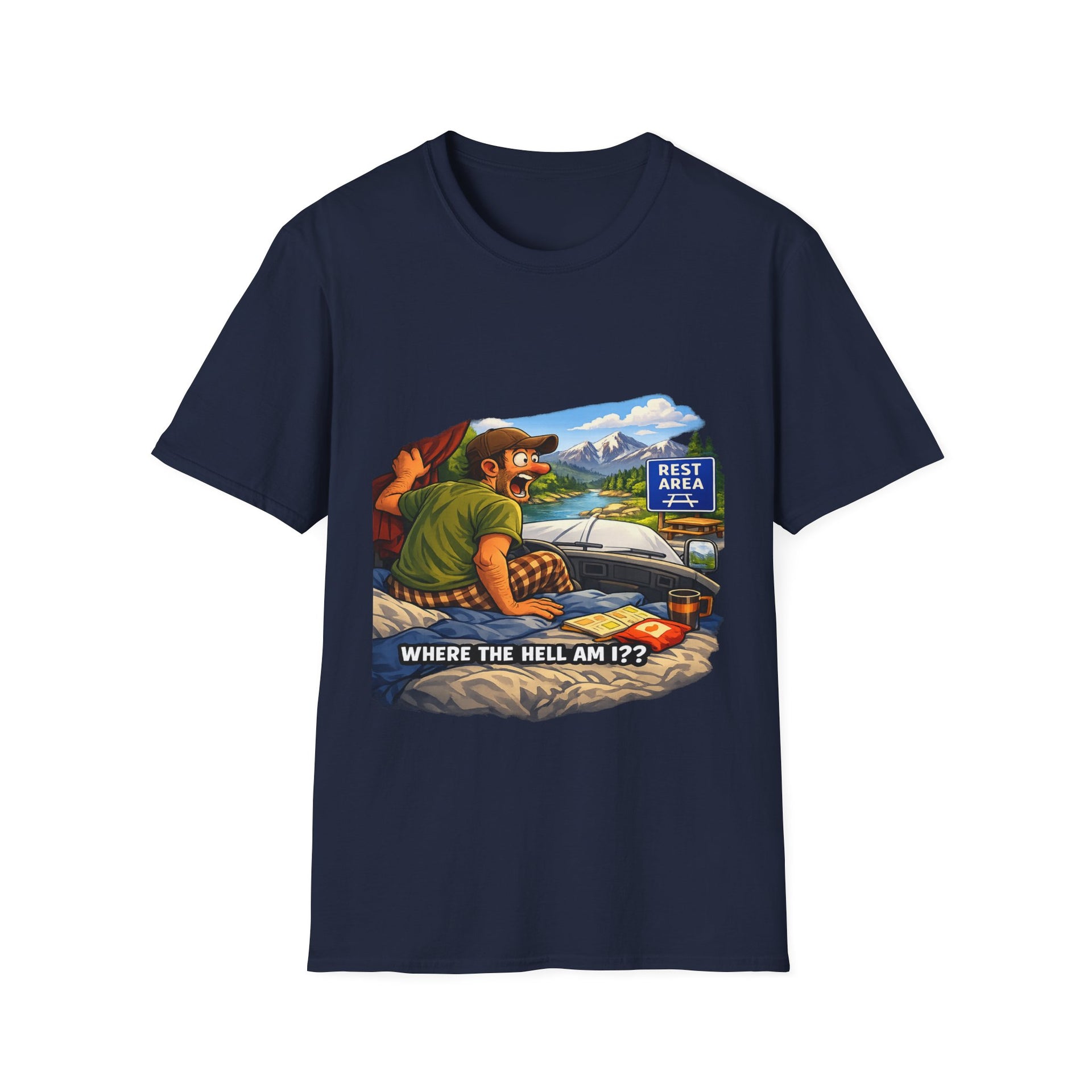 T-Shirt — "Where the Hell Am I?" Road Trip Scenic Graphic Tee