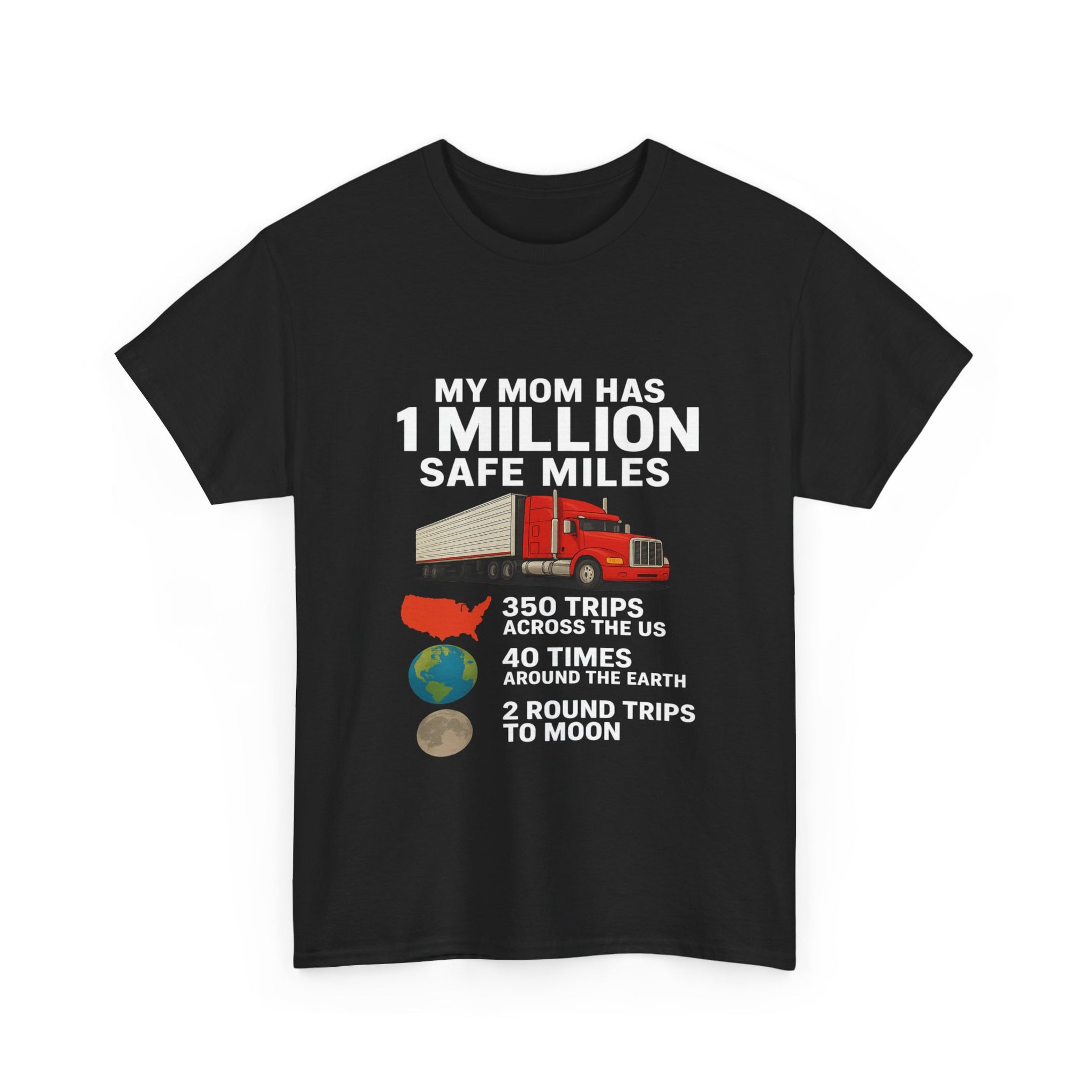 My Mom has 1 million safe miles Unisex Heavy Cotton Tee
