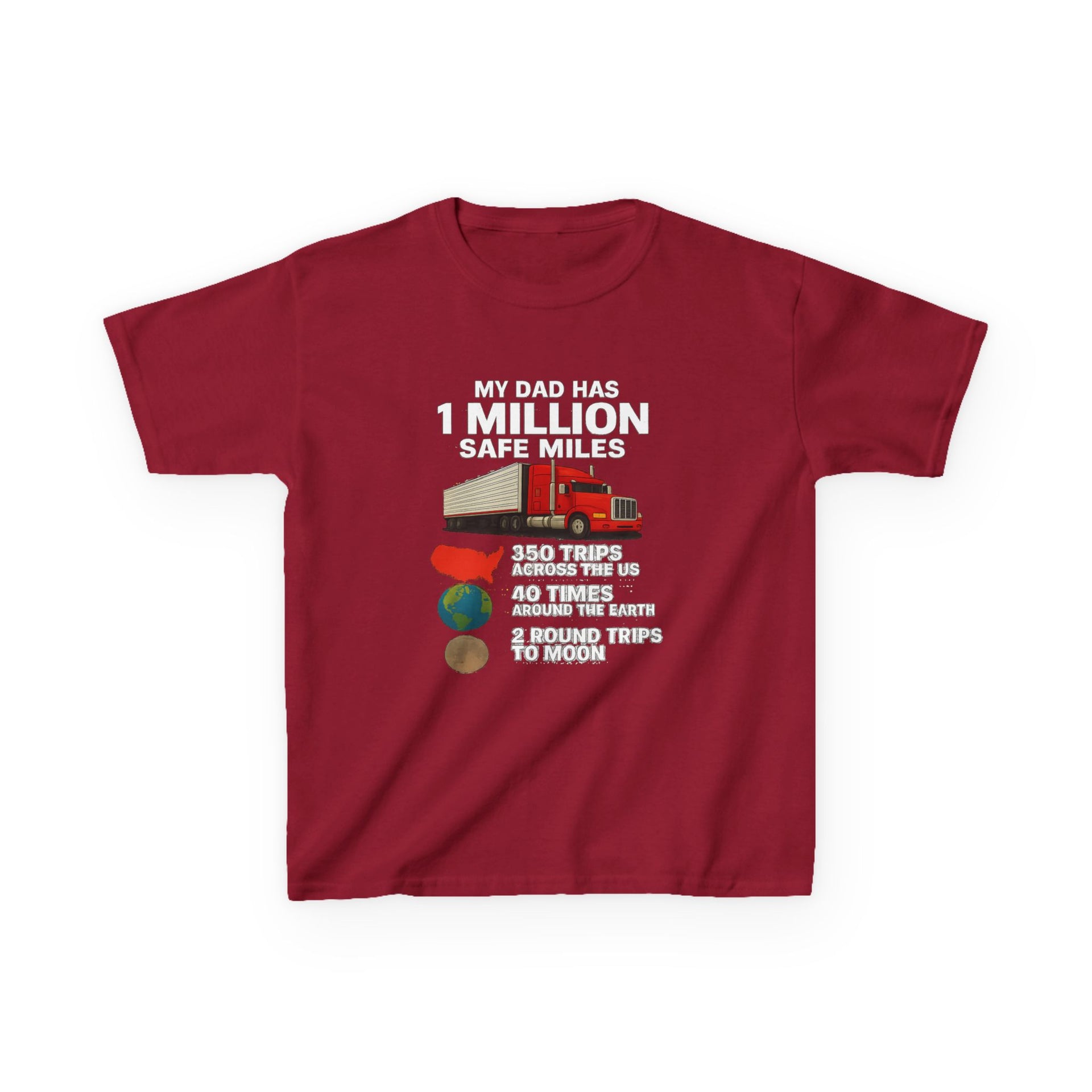 Kids Trucker Tee — 'My Dad Has A Million Safe Miles Graphic Shirt