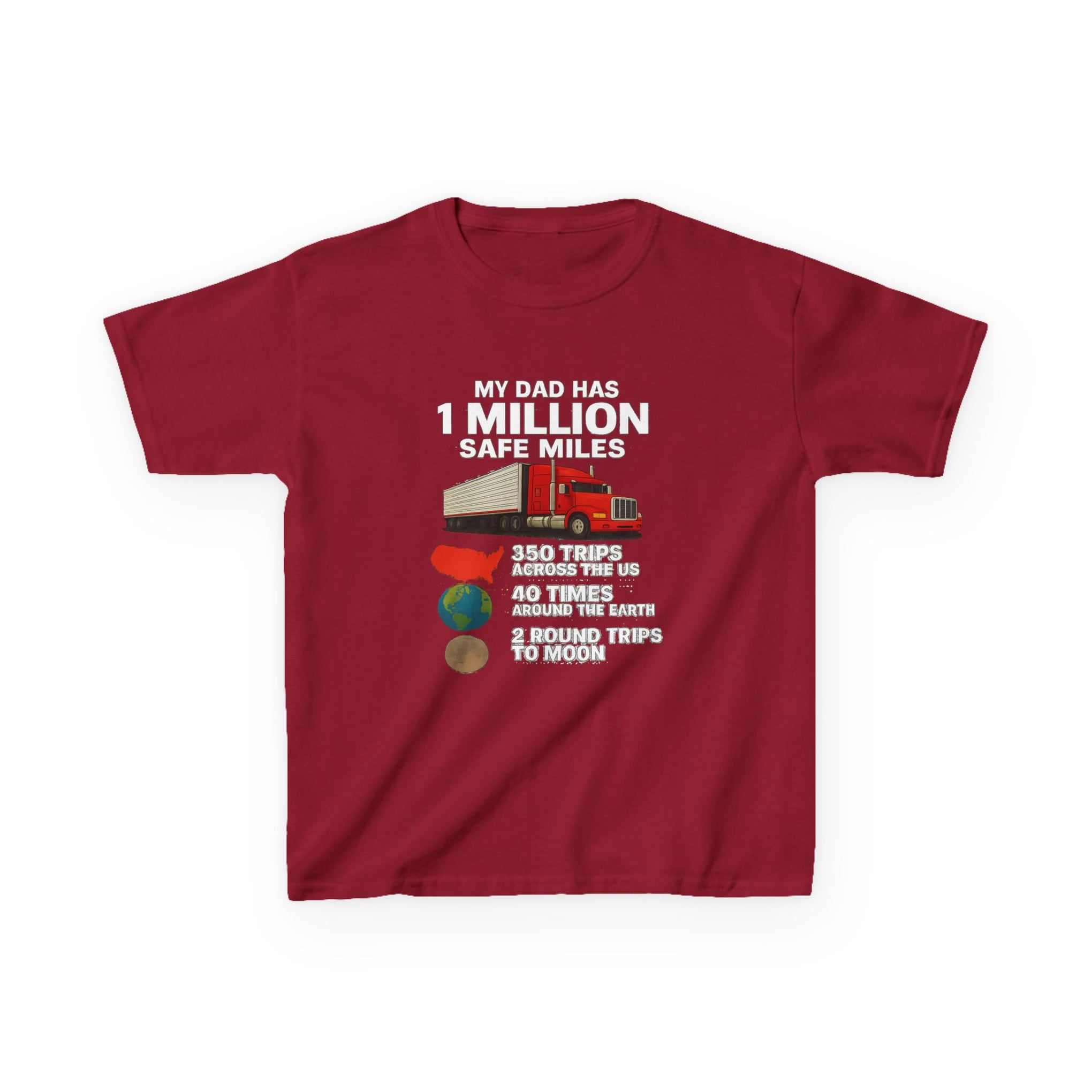 Kids Trucker Tee — 'My Dad Has A Million Safe Miles Graphic Shirt