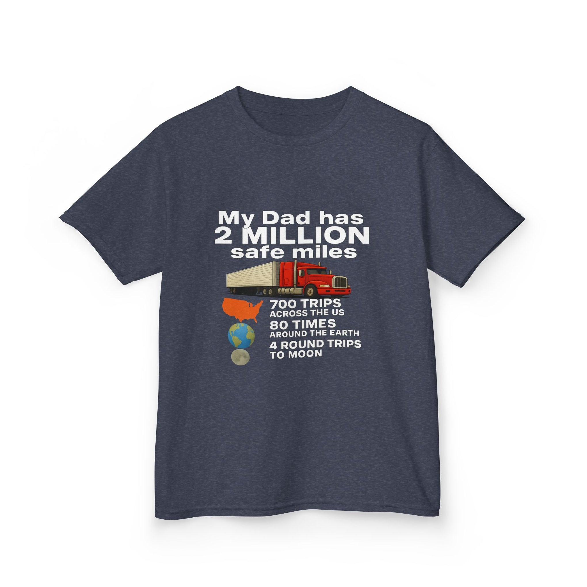 Kids Tee — "My Dad Has 2 Million Safe Miles" Funny Road Trip Travel Shirt