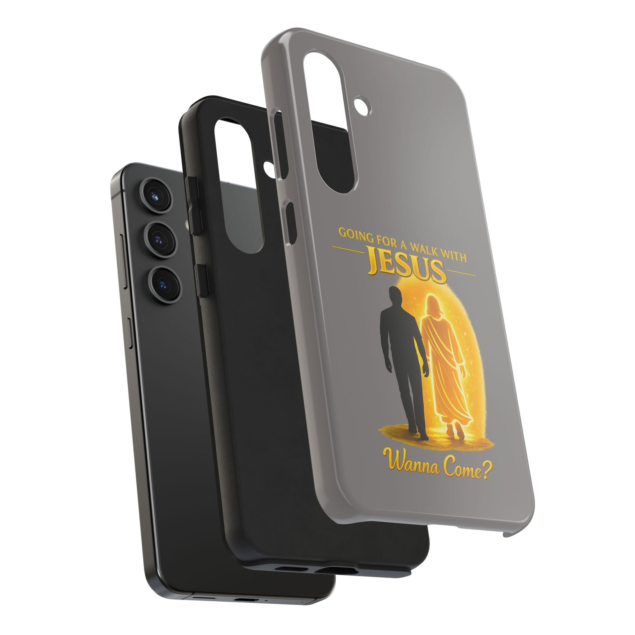 Tough Phone Case — "Going for a Walk with Jesus, Wanna Come?" Christian iPhone Case