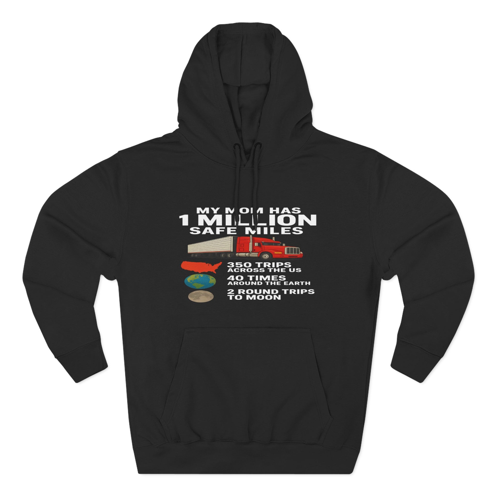 My MOM has 1 million safe miles Three-Panel Fleece Hoodie