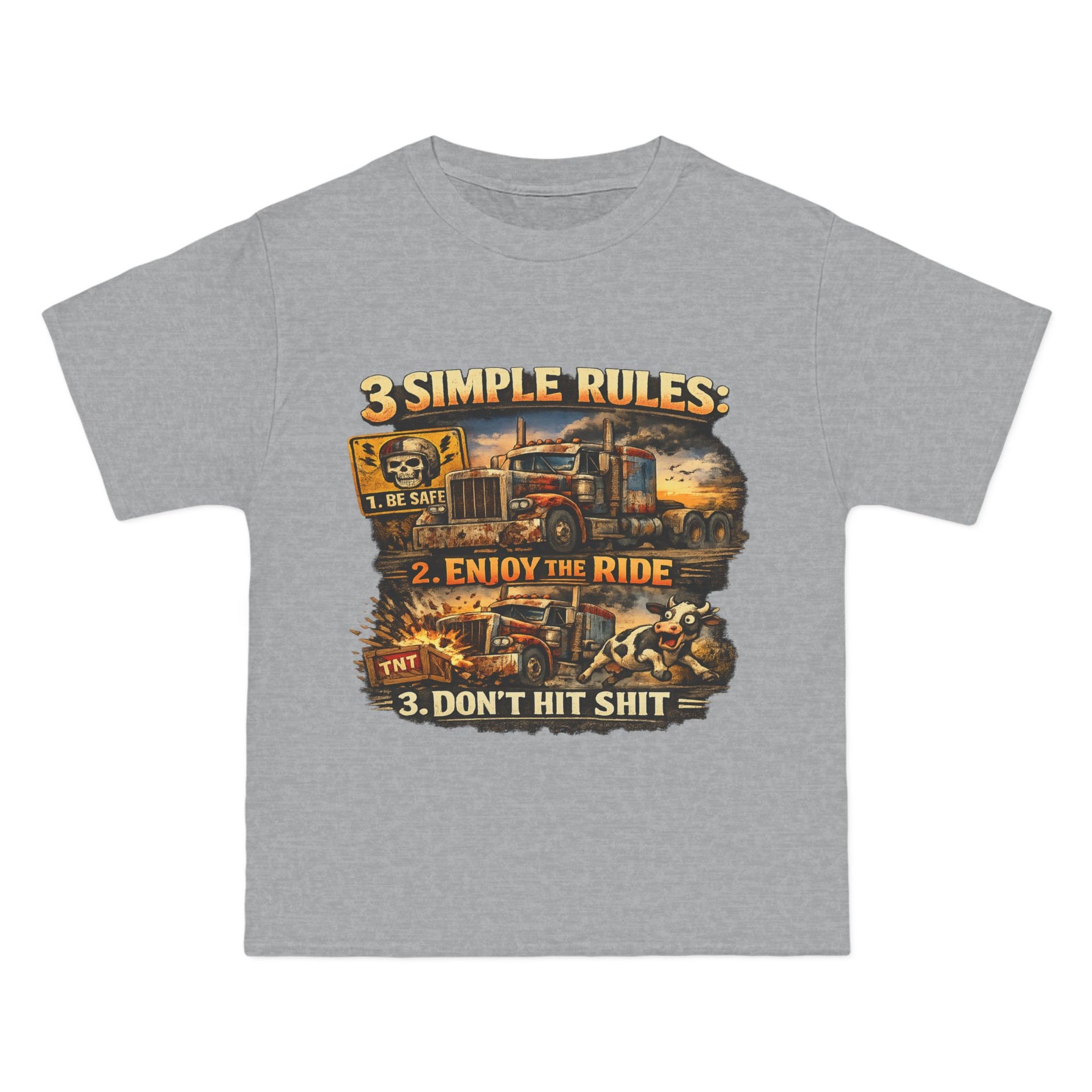 Big an Tall Graphic T-Shirt — "3 Simple Rules: Enjoy the Ride"
