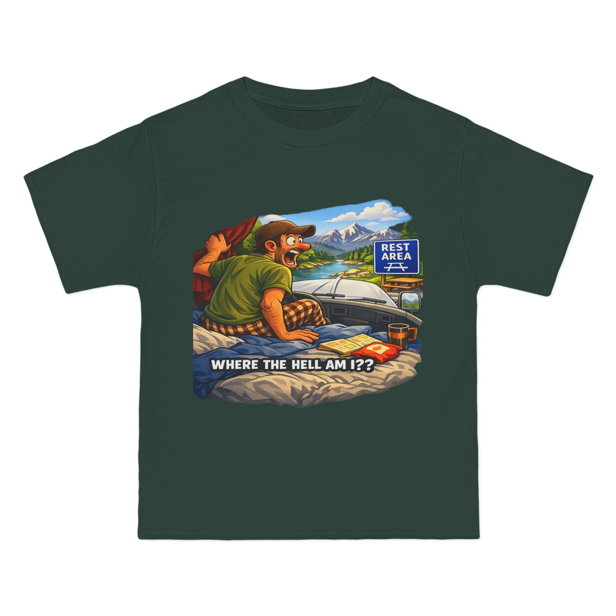 Big an Tall Graphic T-Shirt — "Where the Hell Am I??" Adventure Tee