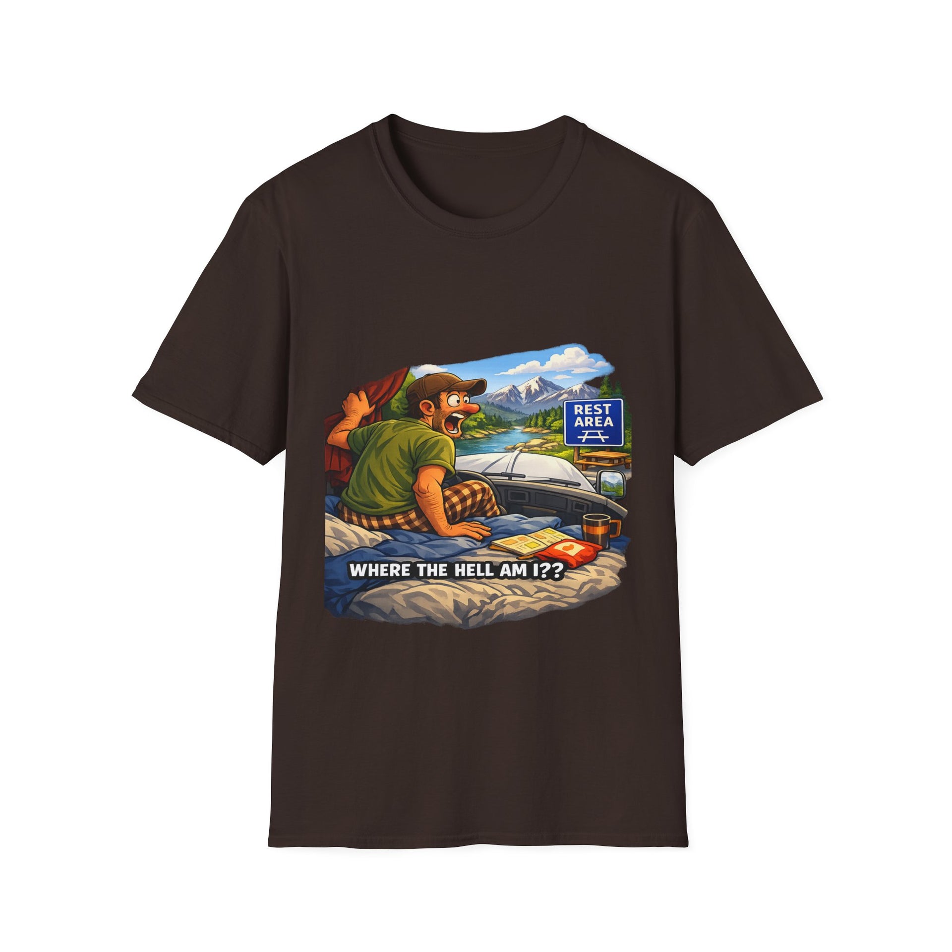 T-Shirt — "Where the Hell Am I?" Road Trip Scenic Graphic Tee