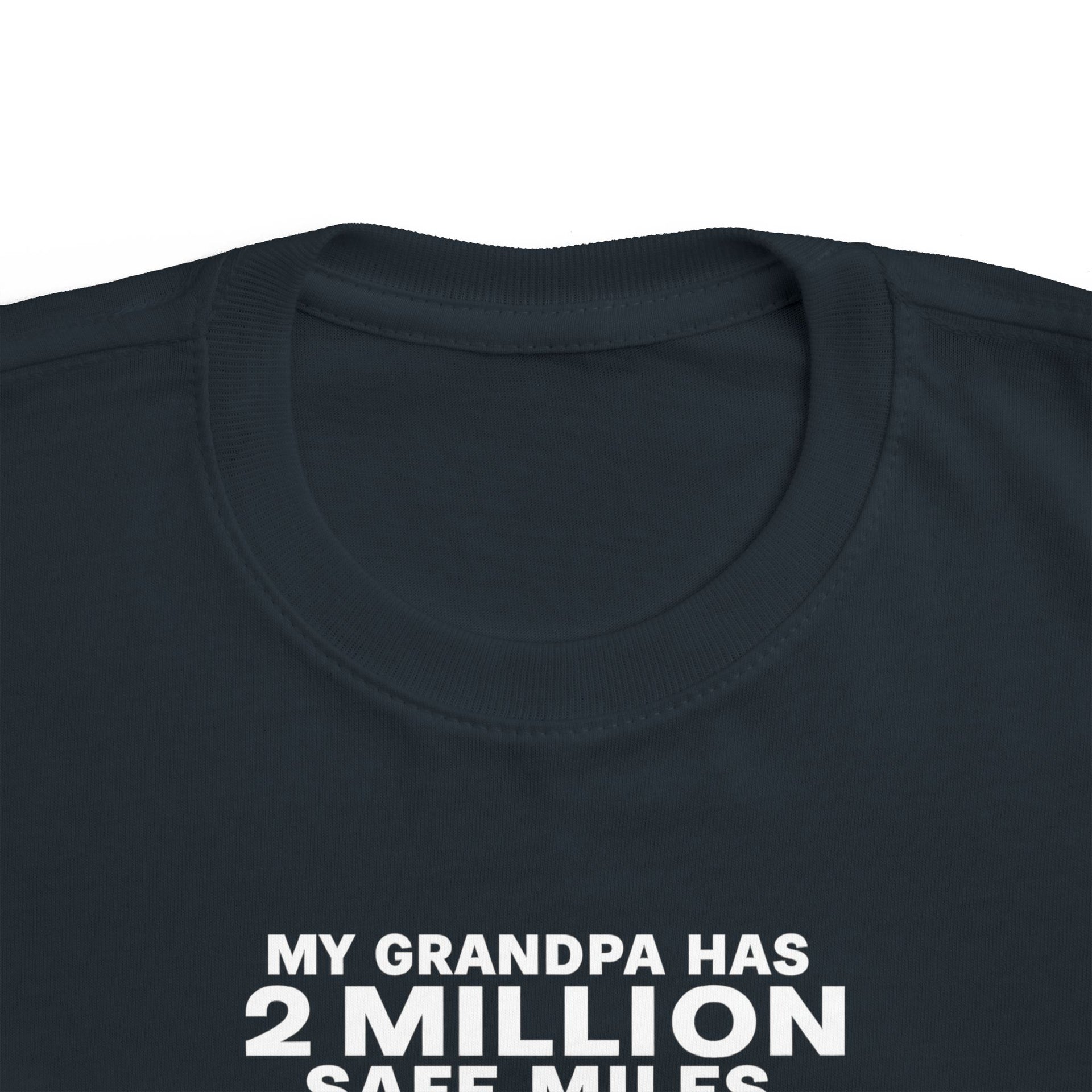 My Grampa has 2 million safe miles— Cute Red Semi Truck Design for Little Kids