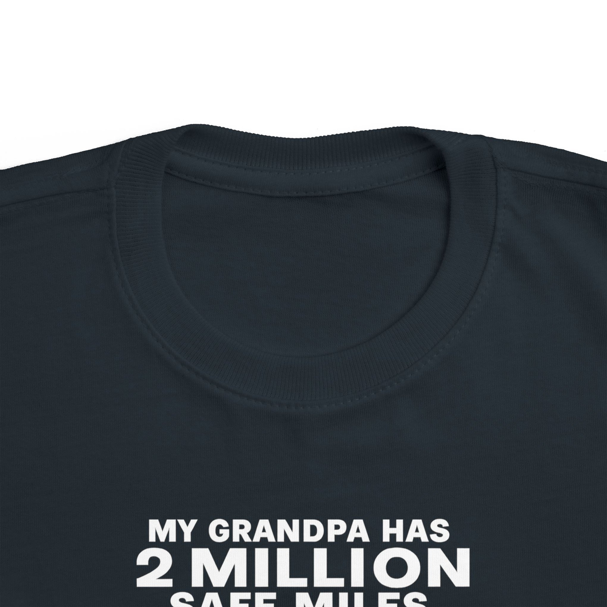 My Grampa has 2 million safe miles— Cute Red Semi Truck Design for Little Kids