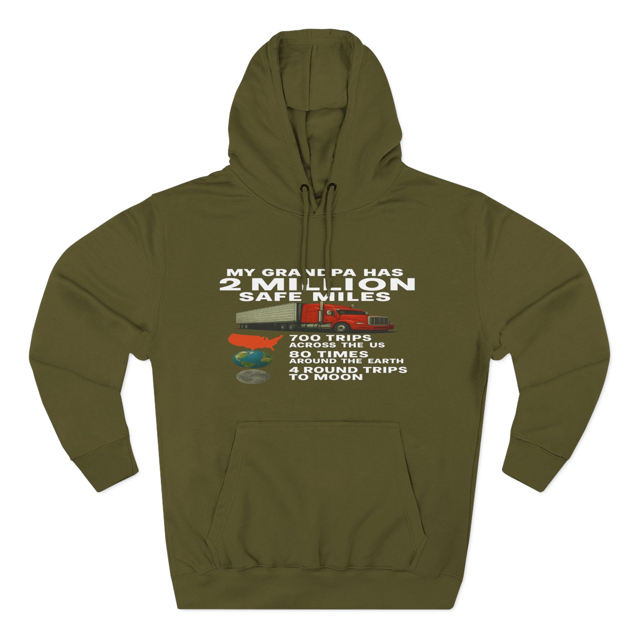 Grampa 2 Million Safe Miles Three-Panel Fleece Hoodie