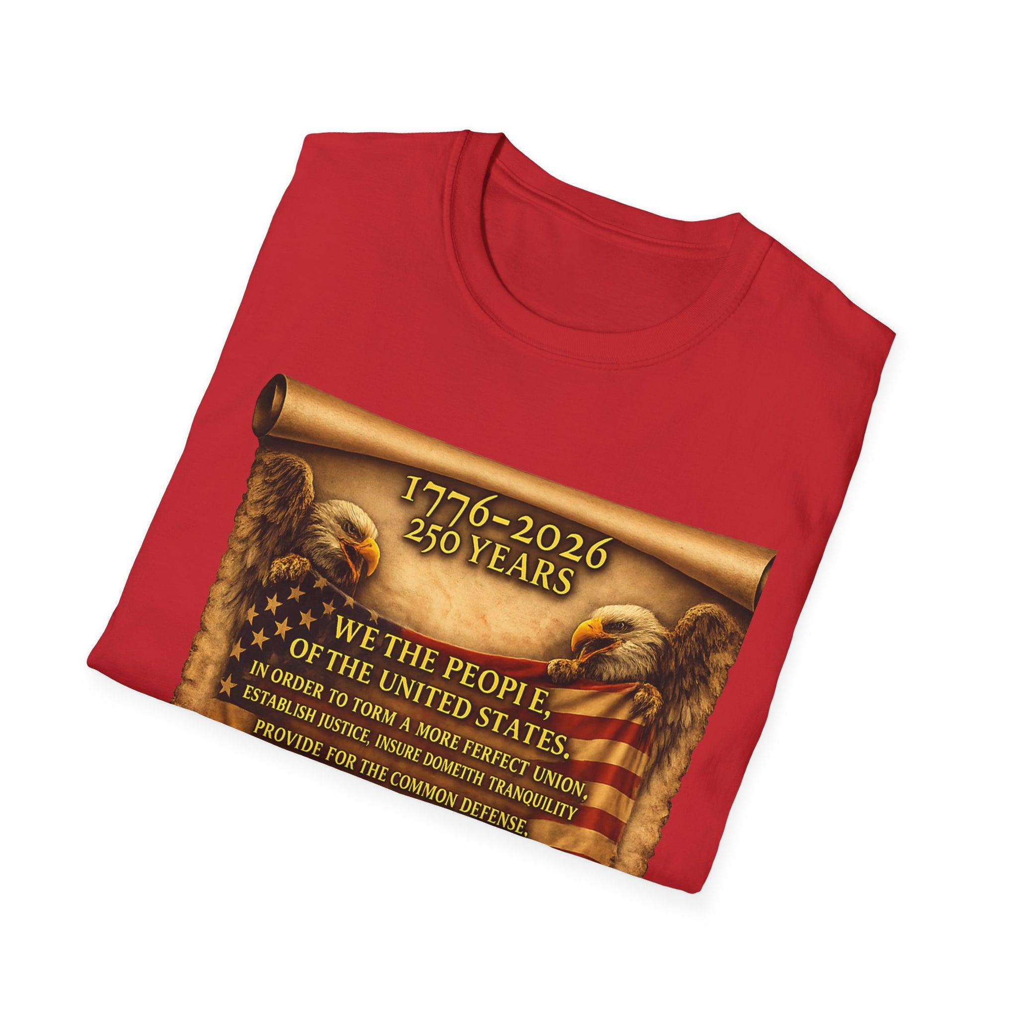 We the People T‑Shirt – 250 Years (1776–2026) American Flag & We The People Design