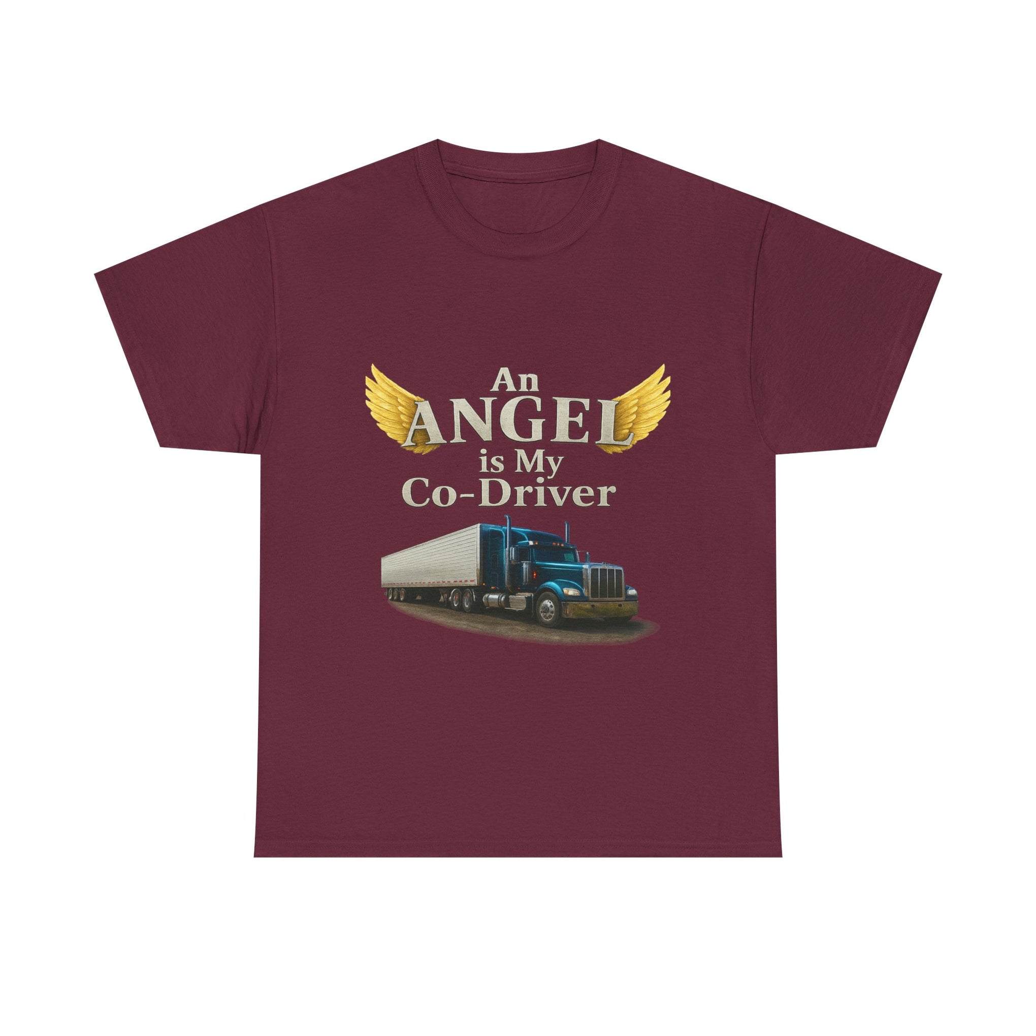 An Angel Is My Co-Driver Truck Tee — Trucker Memorial Gift