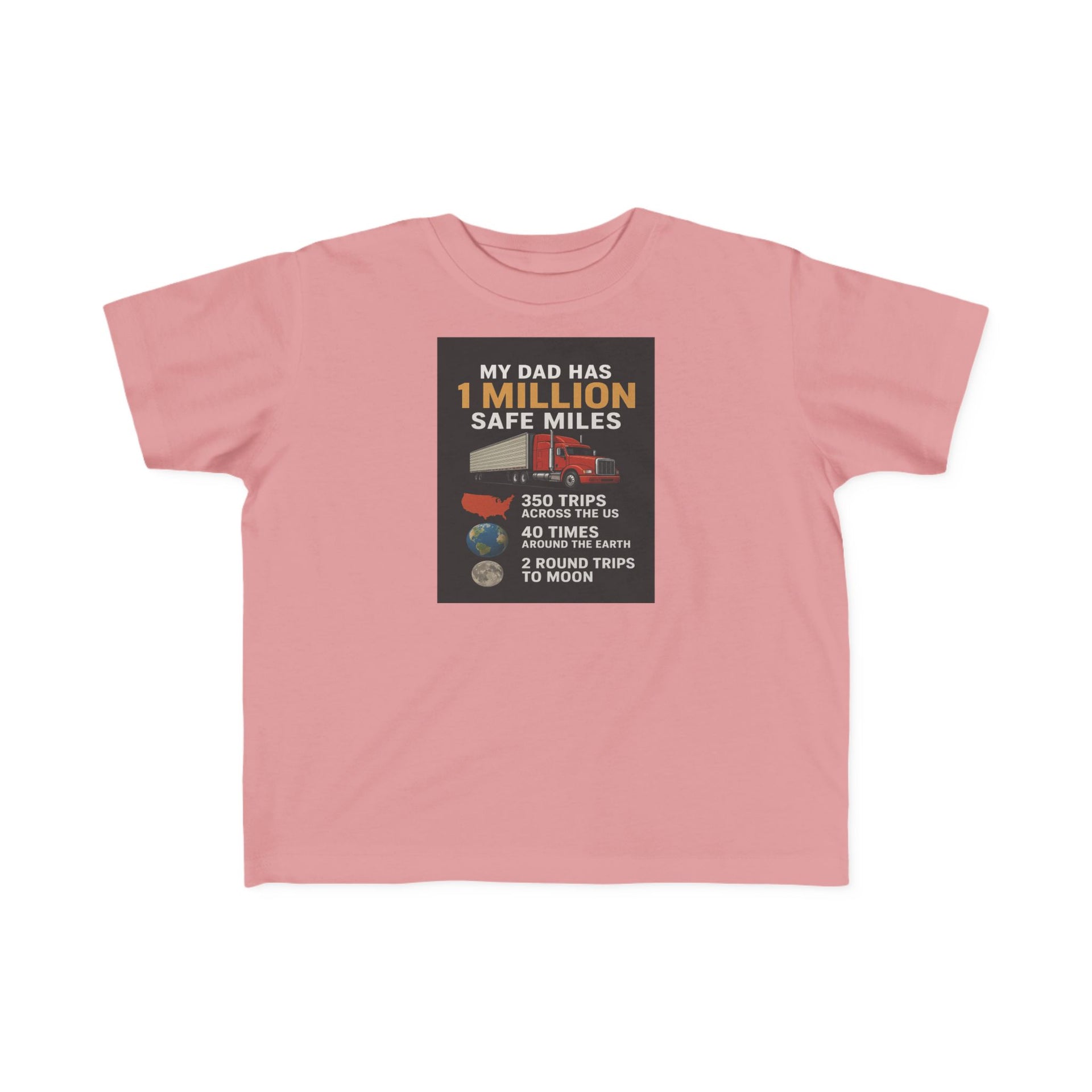 Toddler Tee – “My Dad Has 1 Million Safe Miles” Funny Kids' Aviation Shirt