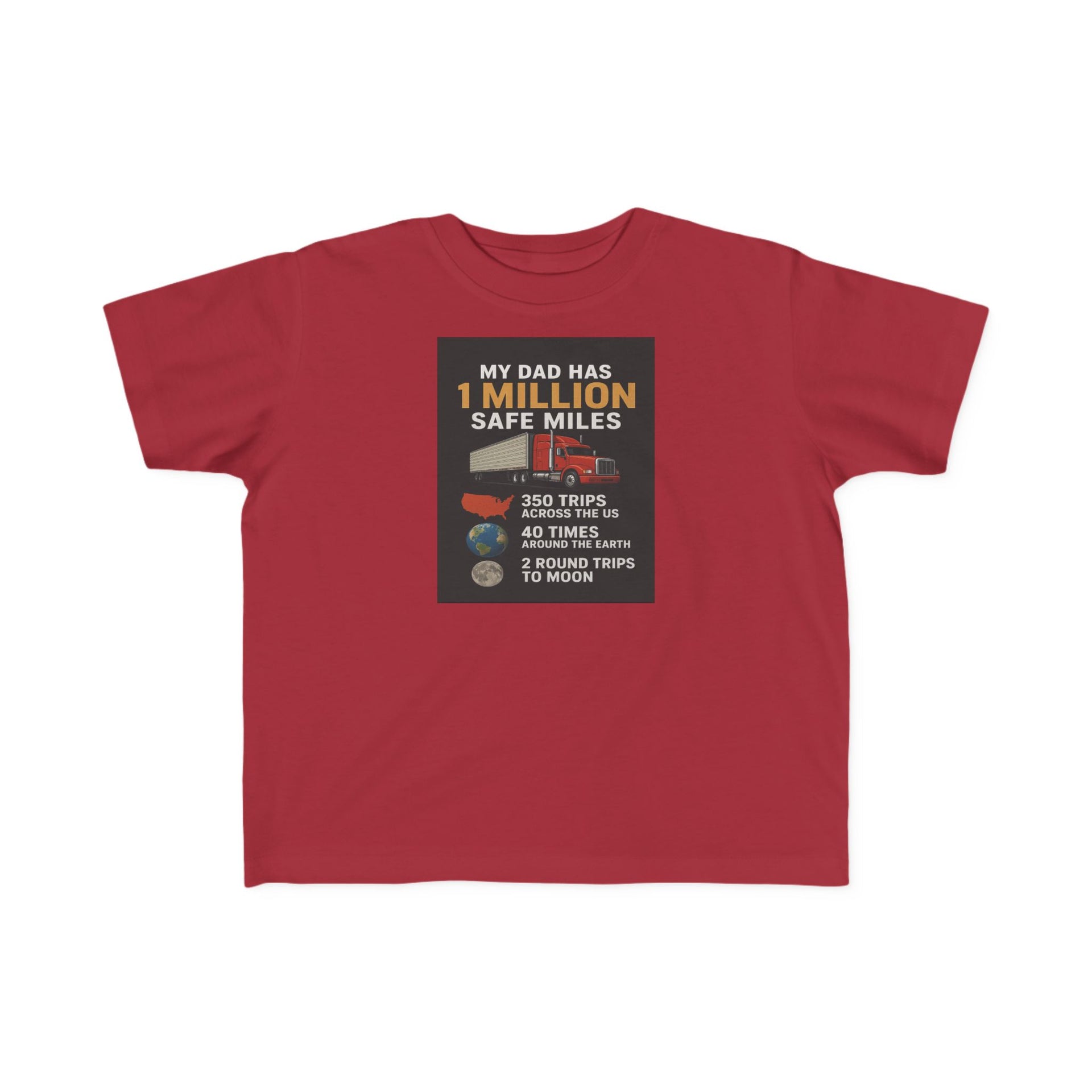 Toddler Tee – “My Dad Has 1 Million Safe Miles” Funny Kids' Aviation Shirt