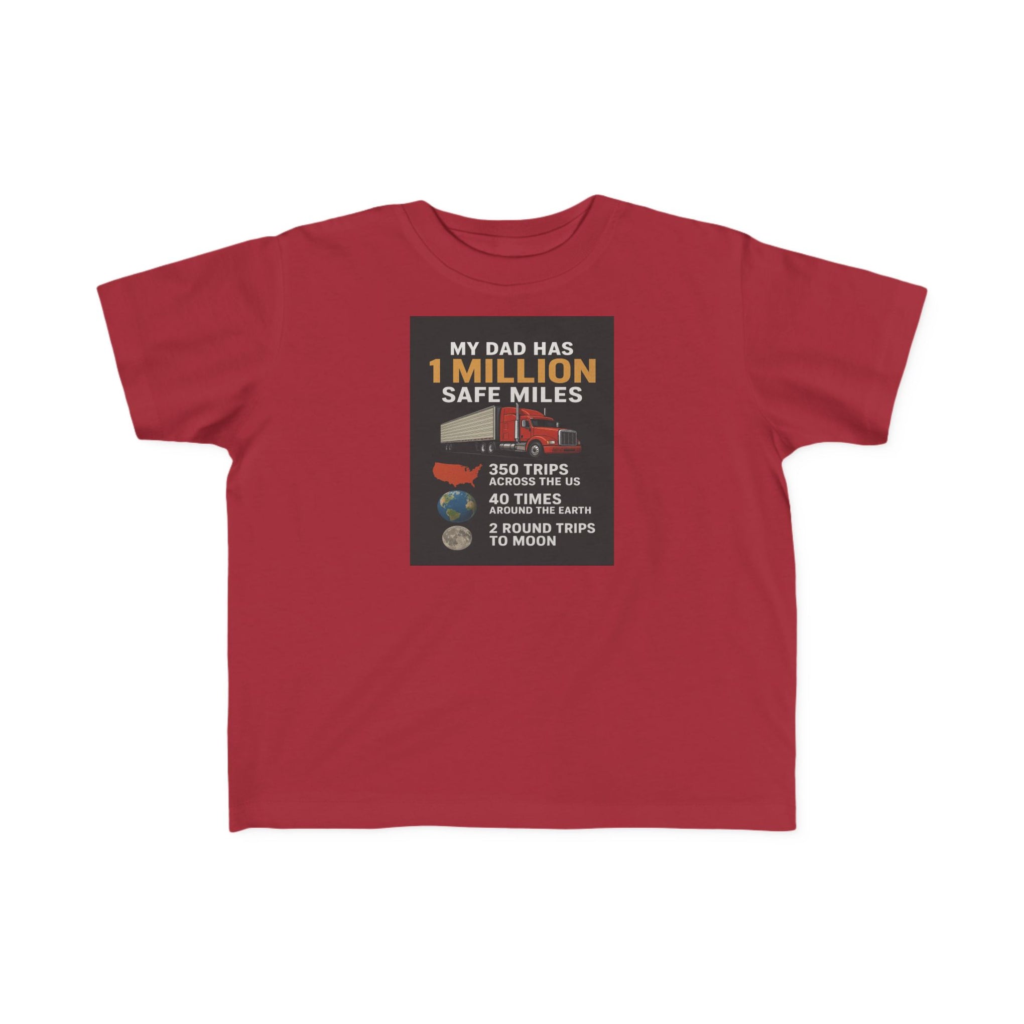Toddler Tee – “My Dad Has 1 Million Safe Miles” Funny Kids' Aviation Shirt