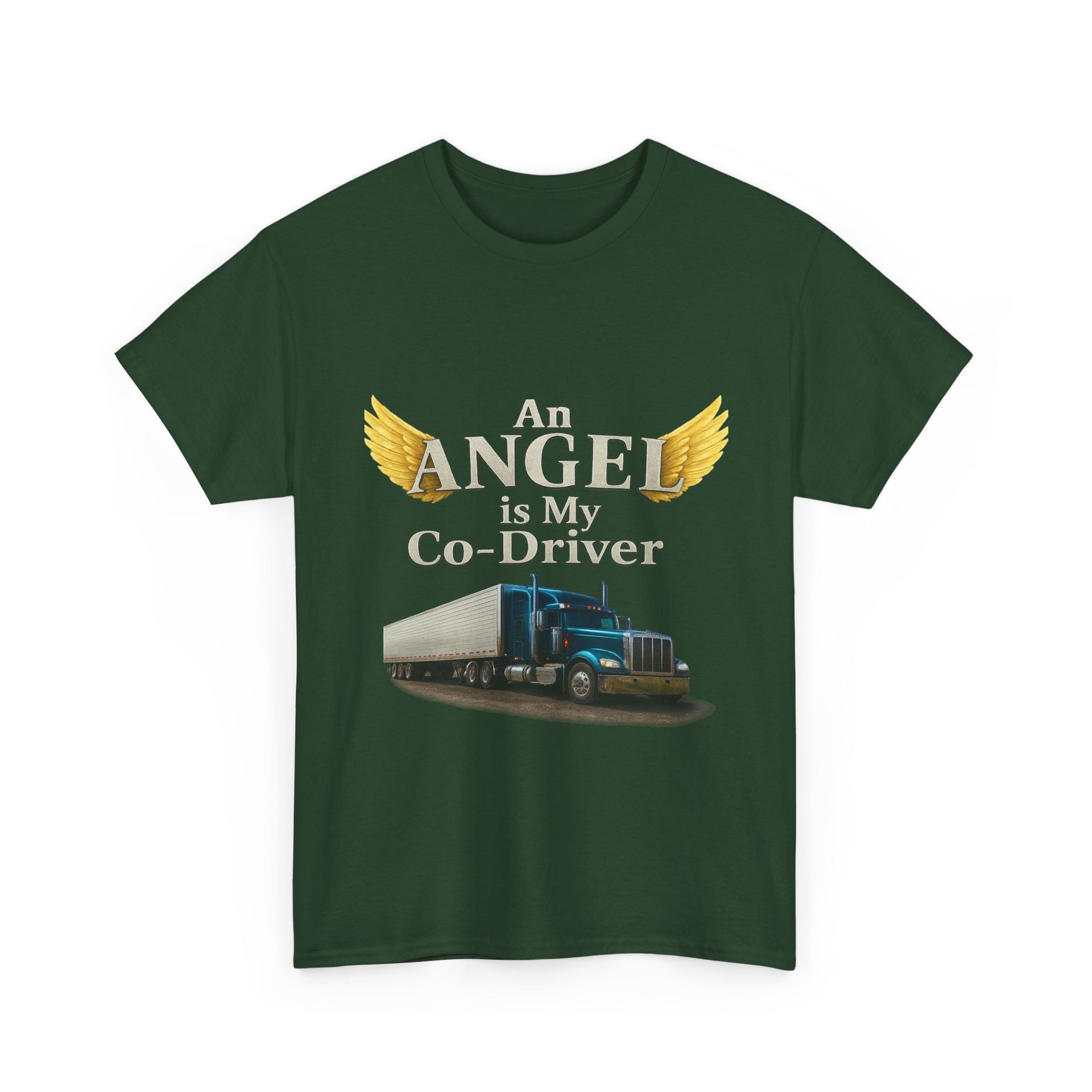 An Angel Is My Co-Driver Truck Tee — Trucker Memorial Gift