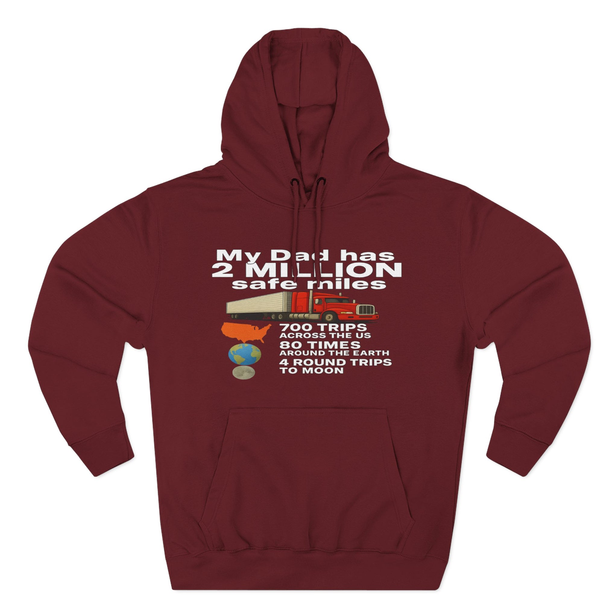 Dad 2 Million Safe Miles Three-Panel Fleece Hoodie