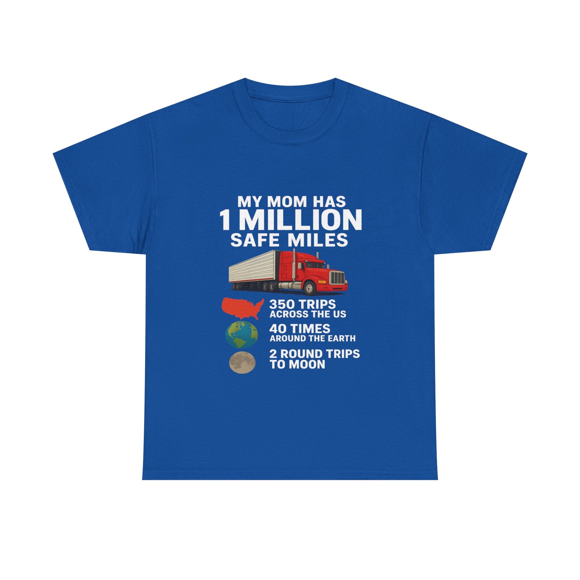 My Mom has 1 million safe miles Unisex Heavy Cotton Tee