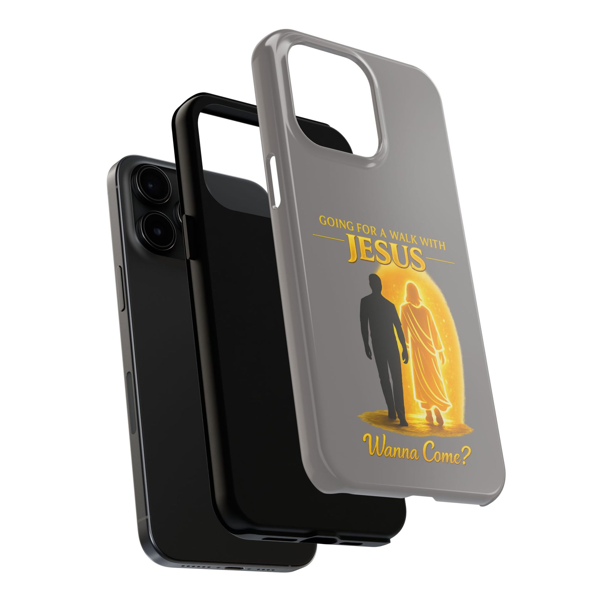 Tough Phone Case — "Going for a Walk with Jesus, Wanna Come?" Christian iPhone Case