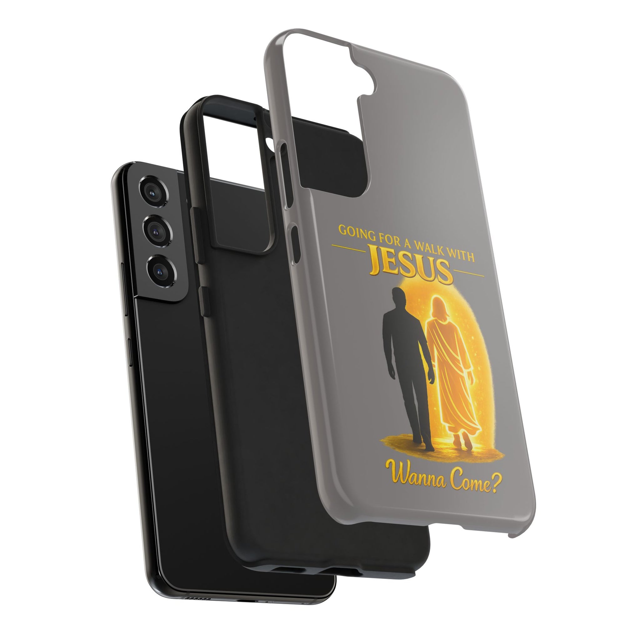 Tough Phone Case — "Going for a Walk with Jesus, Wanna Come?" Christian iPhone Case