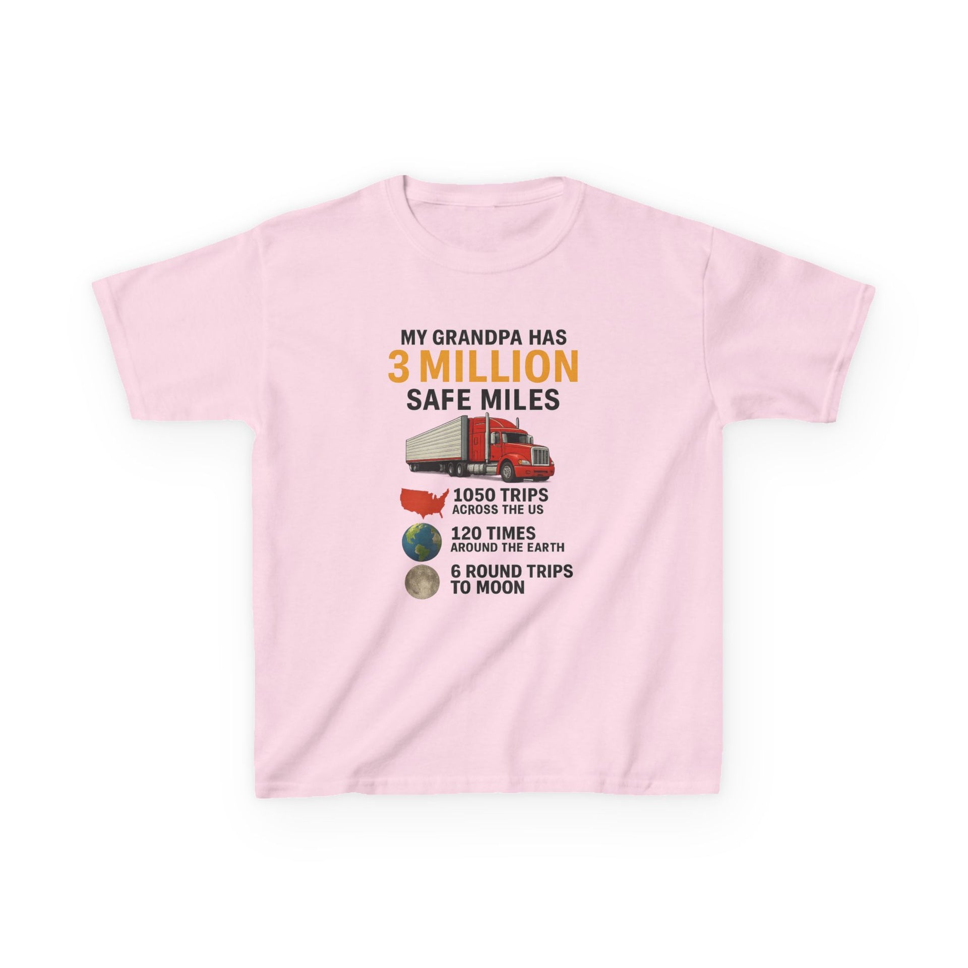 Kids Tee — “My Grandpa Has 3 Million Safe Miles” Graphic Shirt