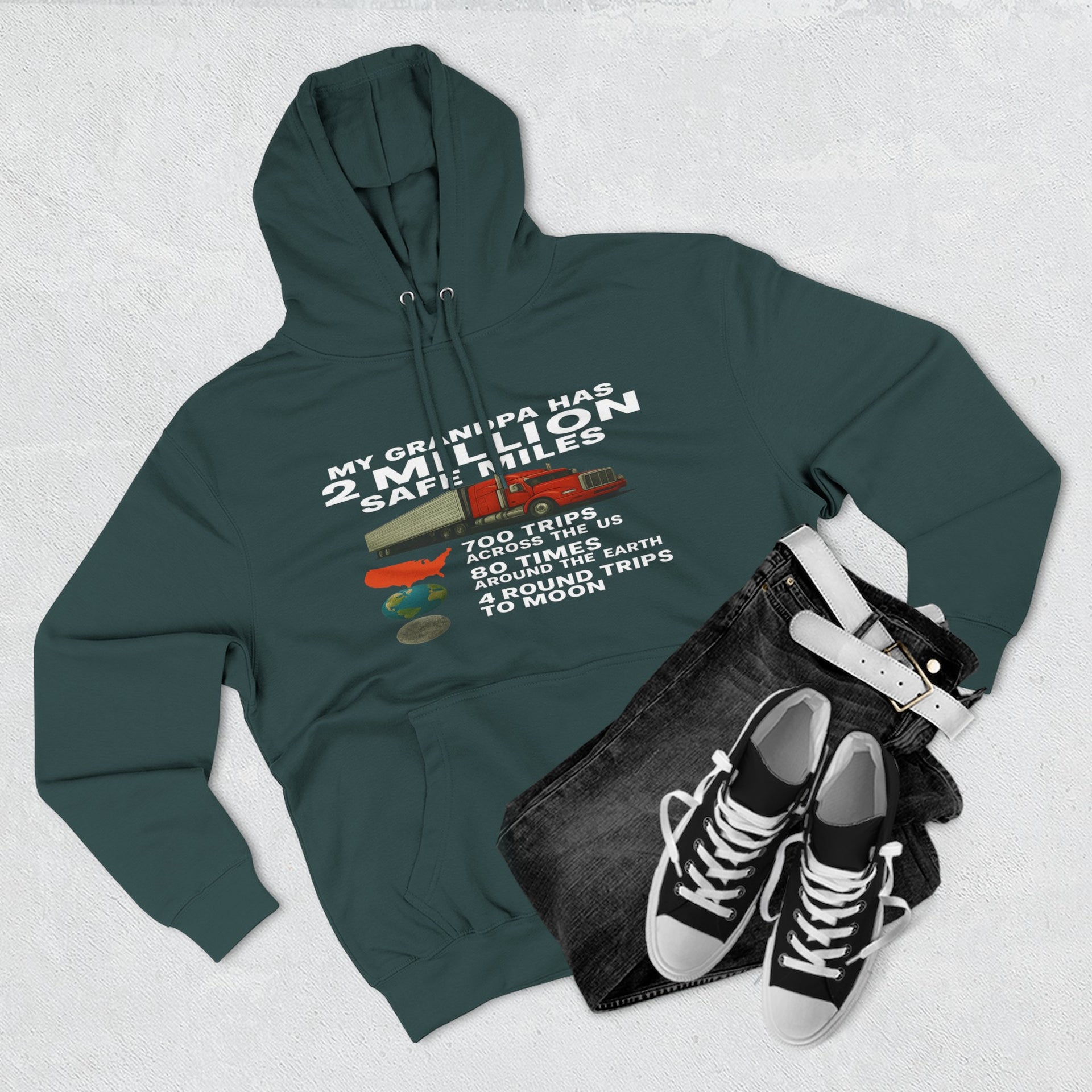 Grampa 2 Million Safe Miles Three-Panel Fleece Hoodie