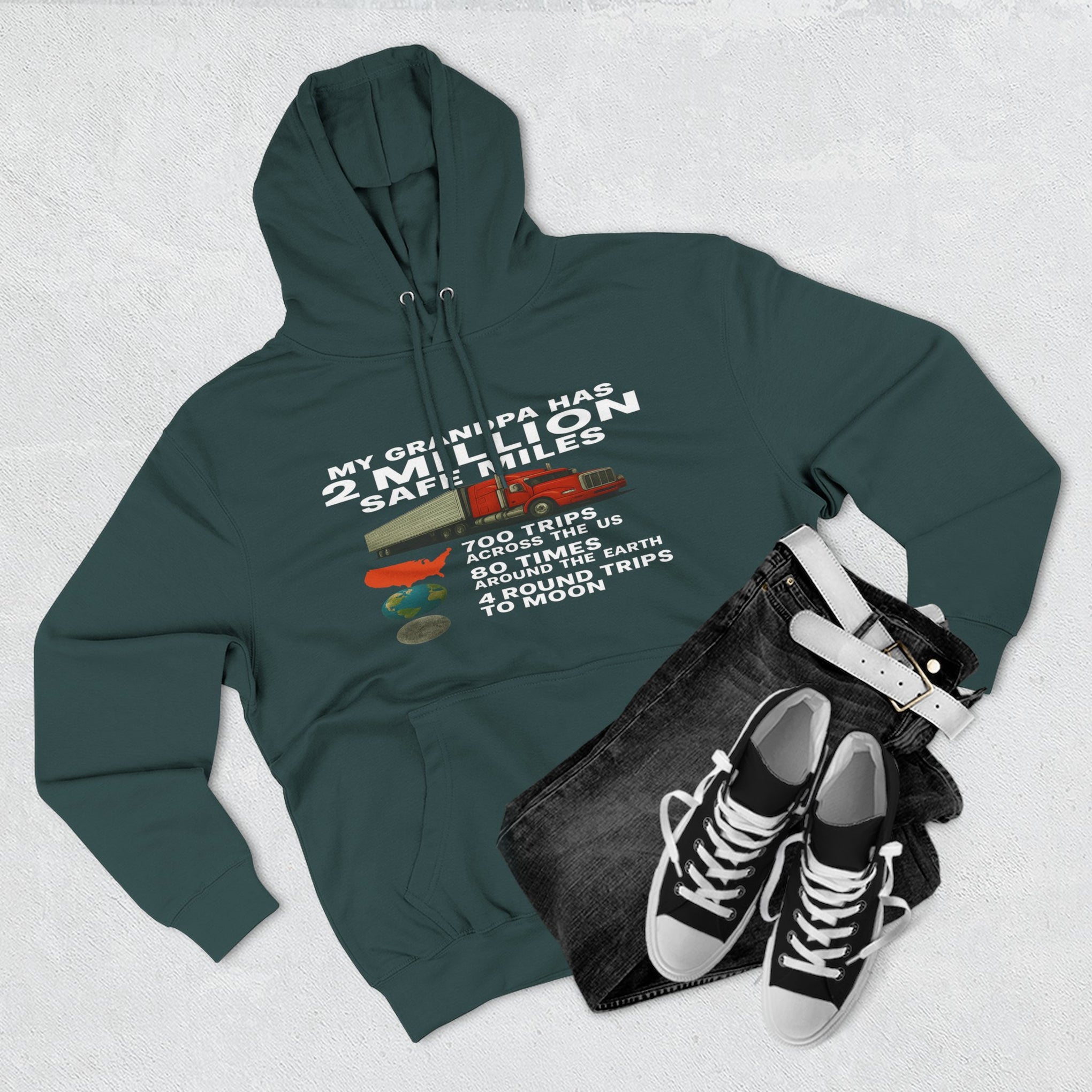 Grampa 2 Million Safe Miles Three-Panel Fleece Hoodie