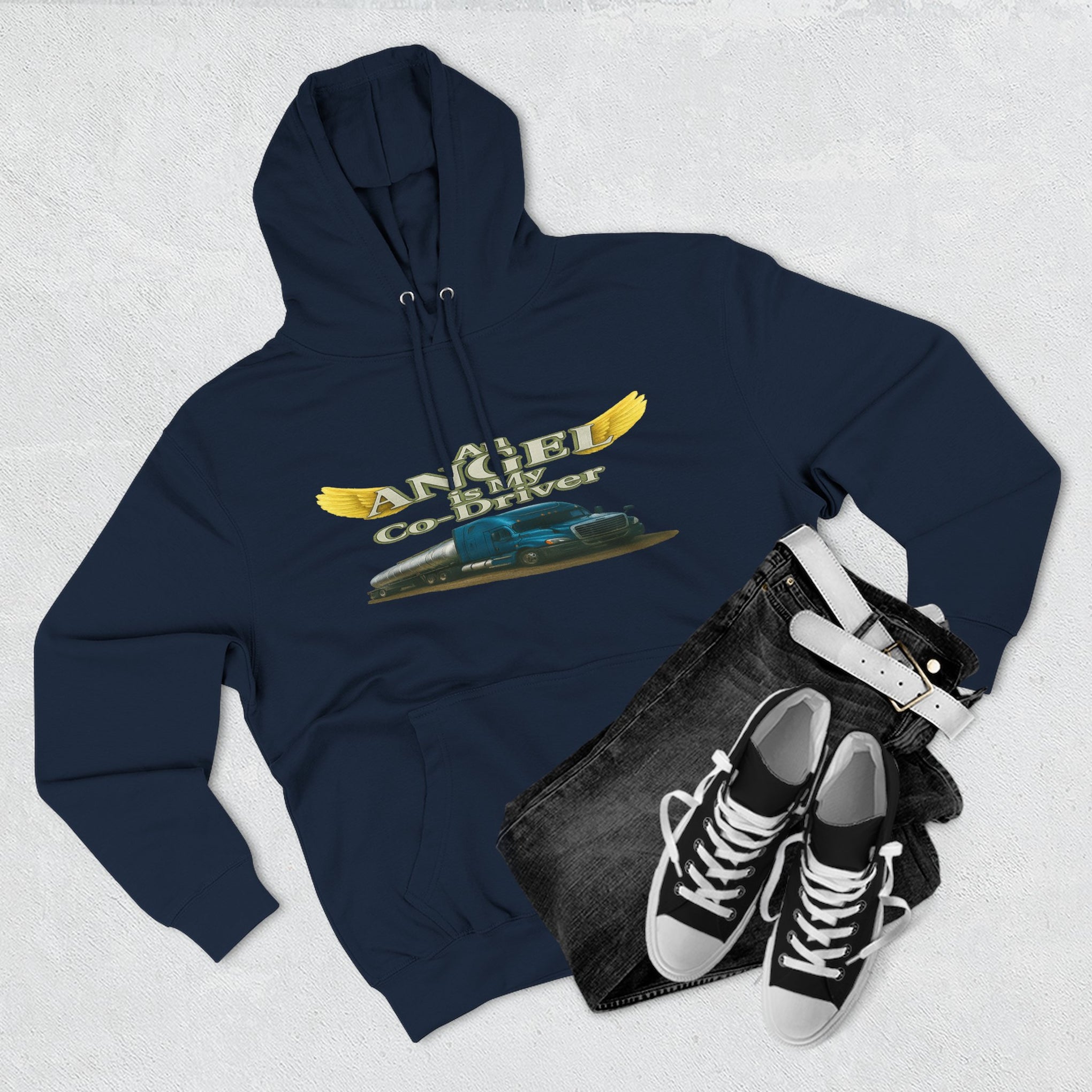 Tanker "Angle is my co-driver" Three-Panel Fleece Hoodie