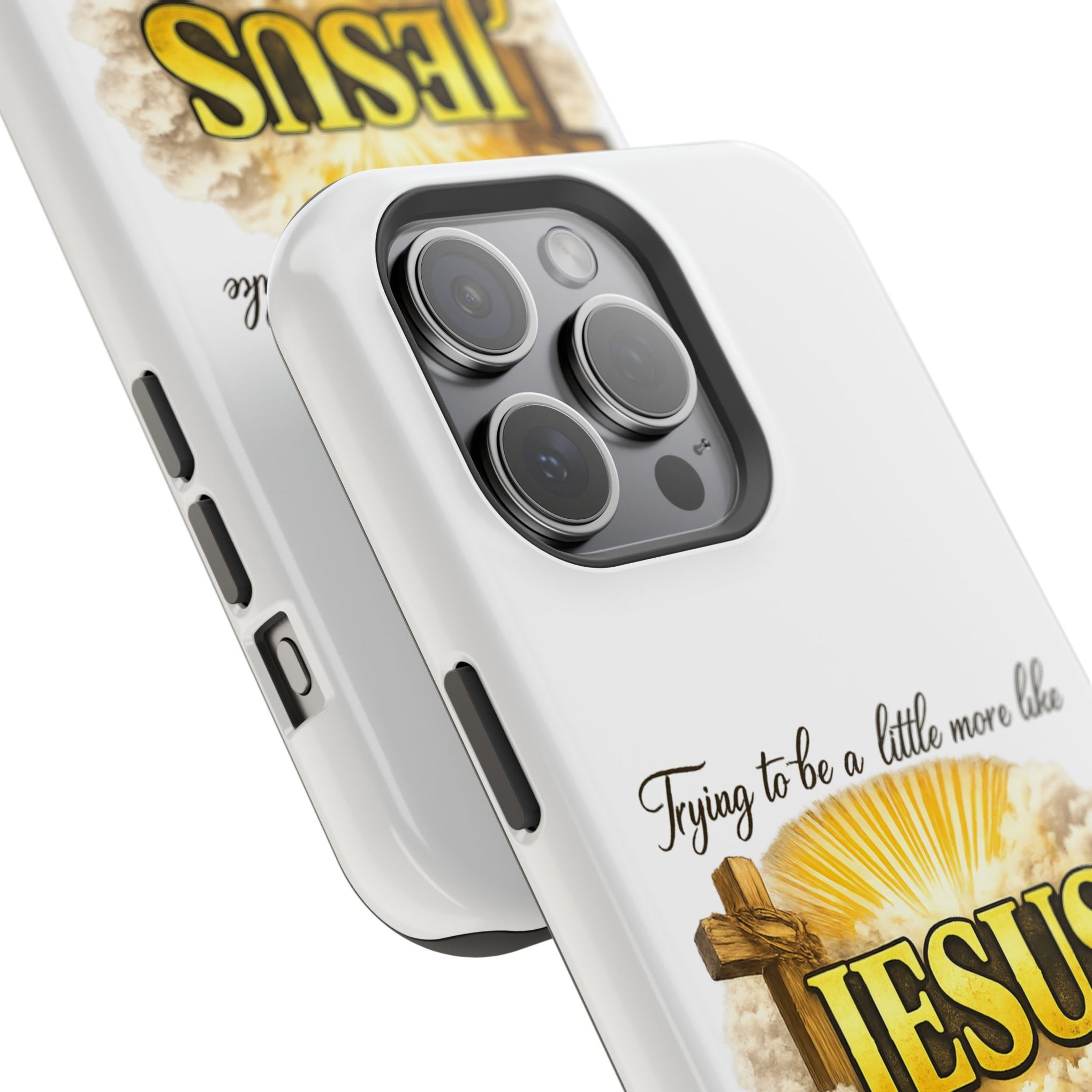 Christian Quote Magnetic Phone Case — "Trying to be a Little More Jesus and a Little Less Like Me"
