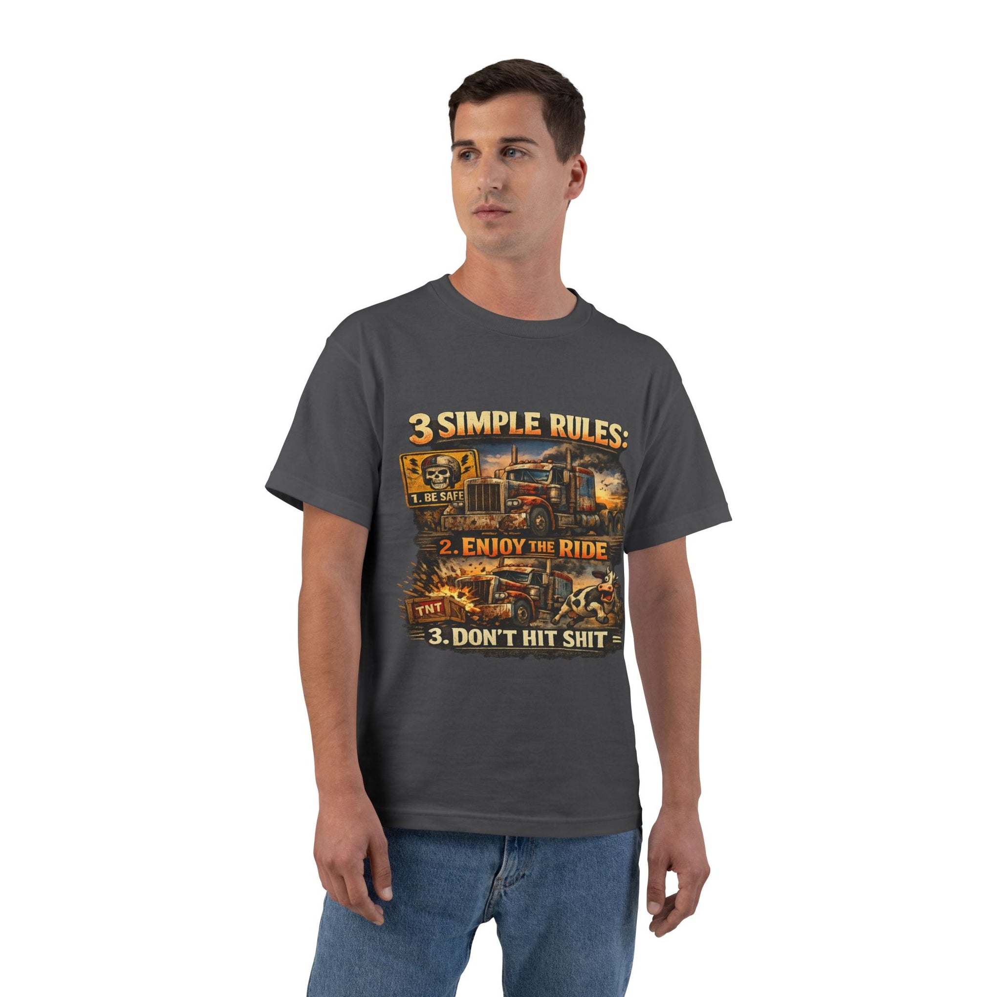 Big an Tall Graphic T-Shirt — "3 Simple Rules: Enjoy the Ride"