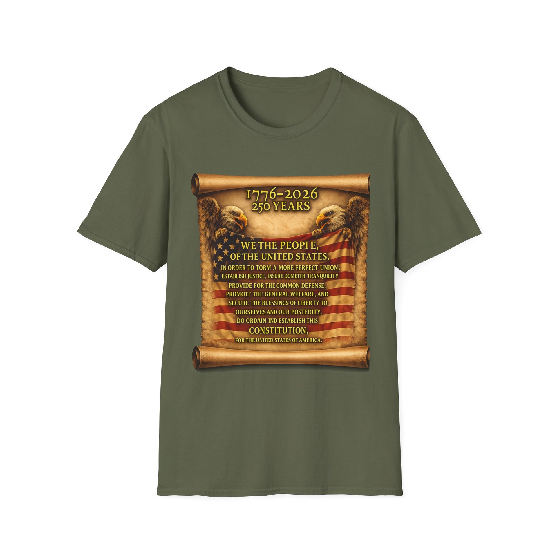 We the People T‑Shirt – 250 Years (1776–2026) American Flag & We The People Design