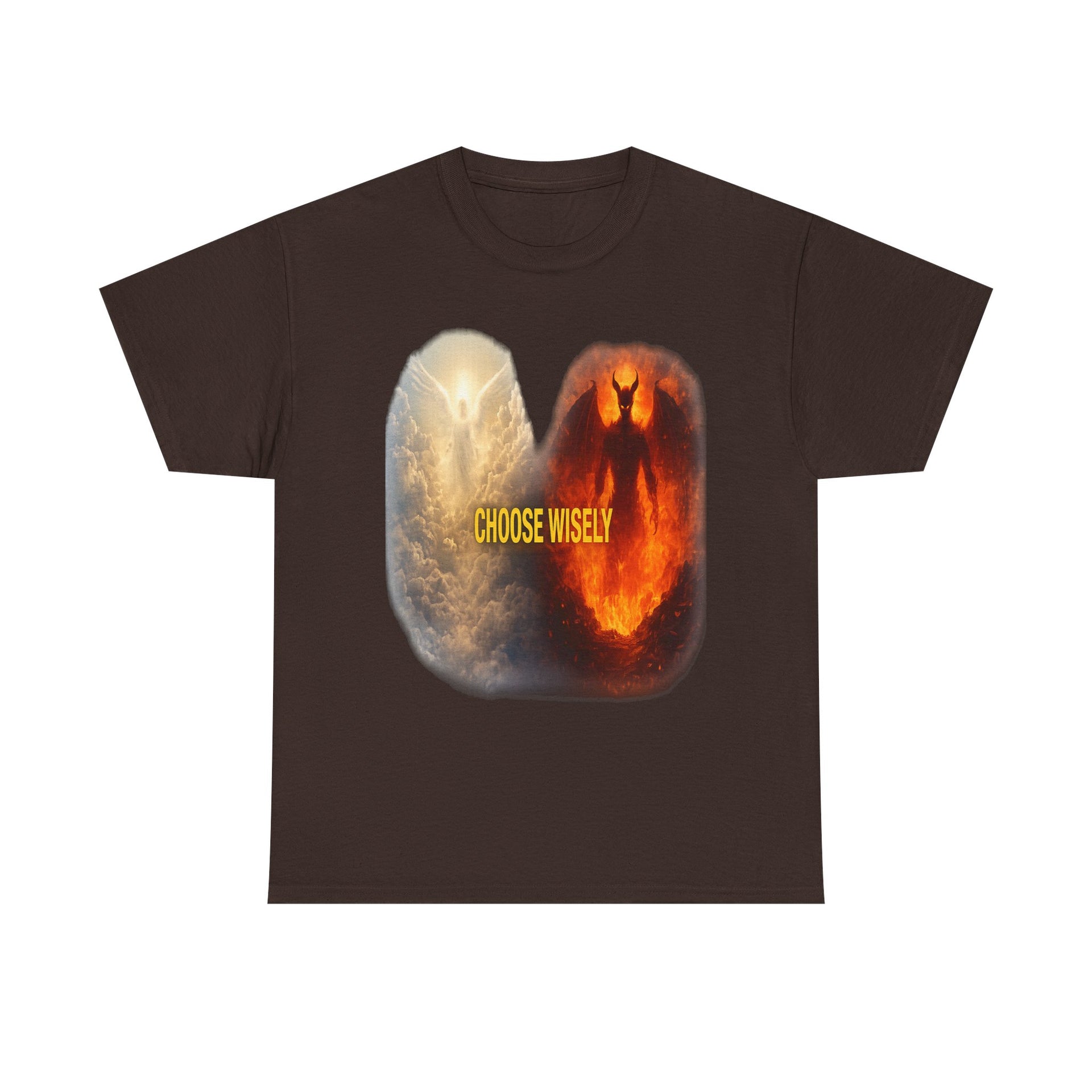 Choose Wisely Tee — Angel vs Demon Graphic T-Shirt