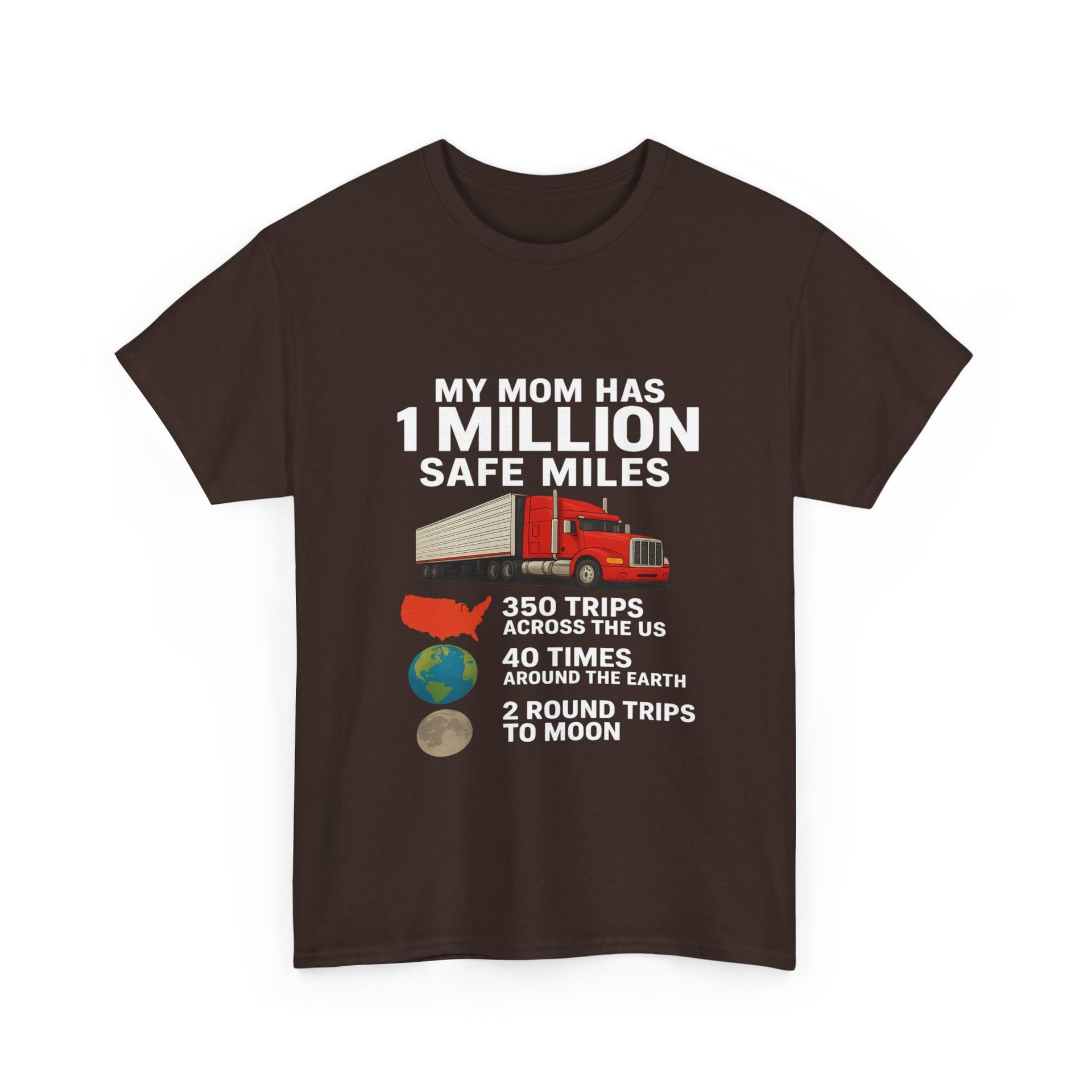 My Mom has 1 million safe miles Unisex Heavy Cotton Tee