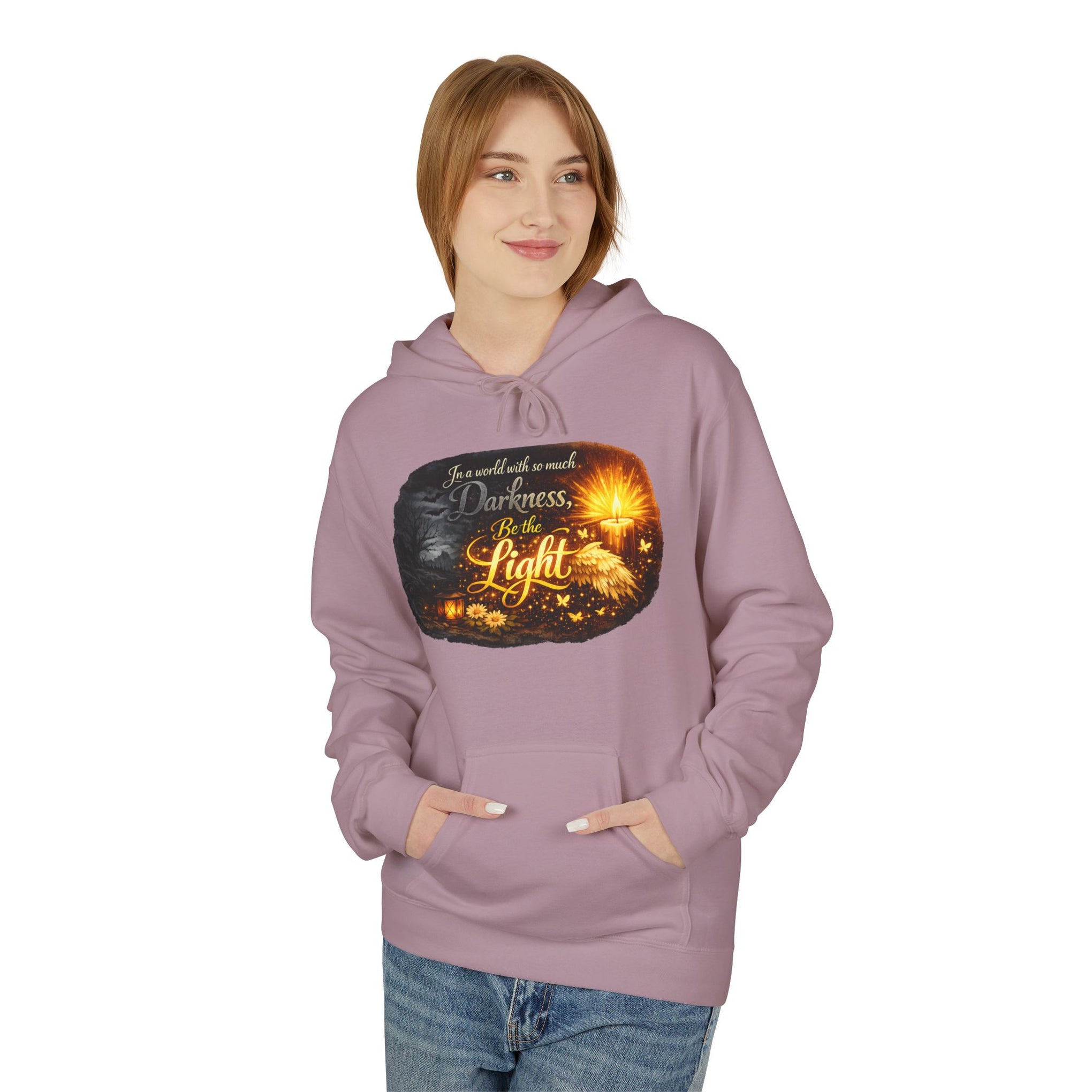 Inspirational Light Hoodie – "Darkness Can’t Overcome the Light" Spiritual Faith Sweatshirt