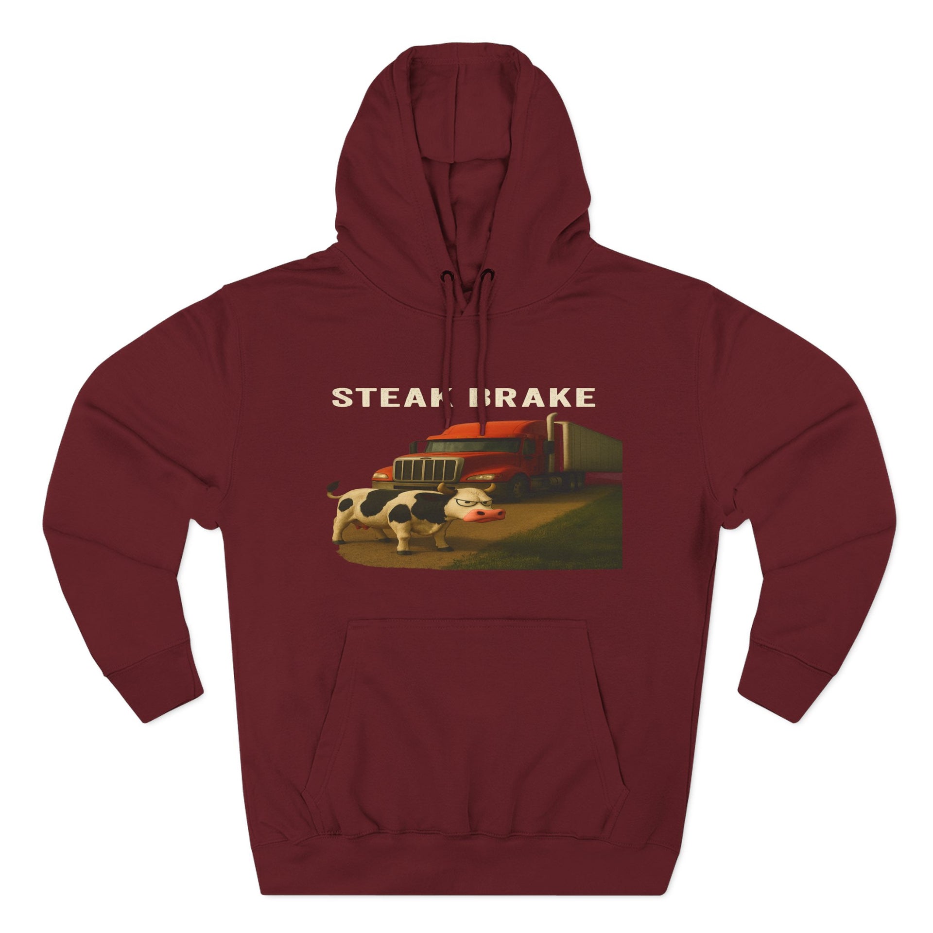 "Steak Brake" Three-Panel Fleece Hoodie