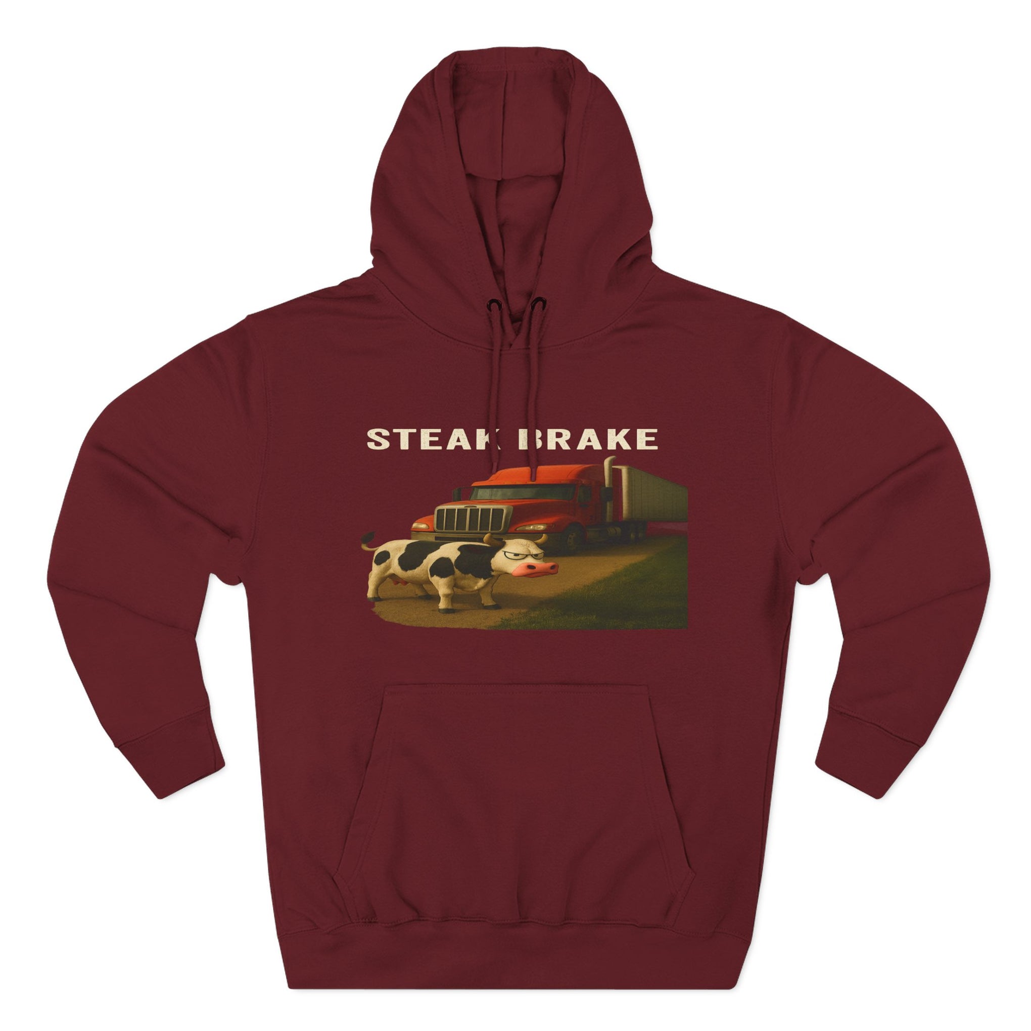 "Steak Brake" Three-Panel Fleece Hoodie