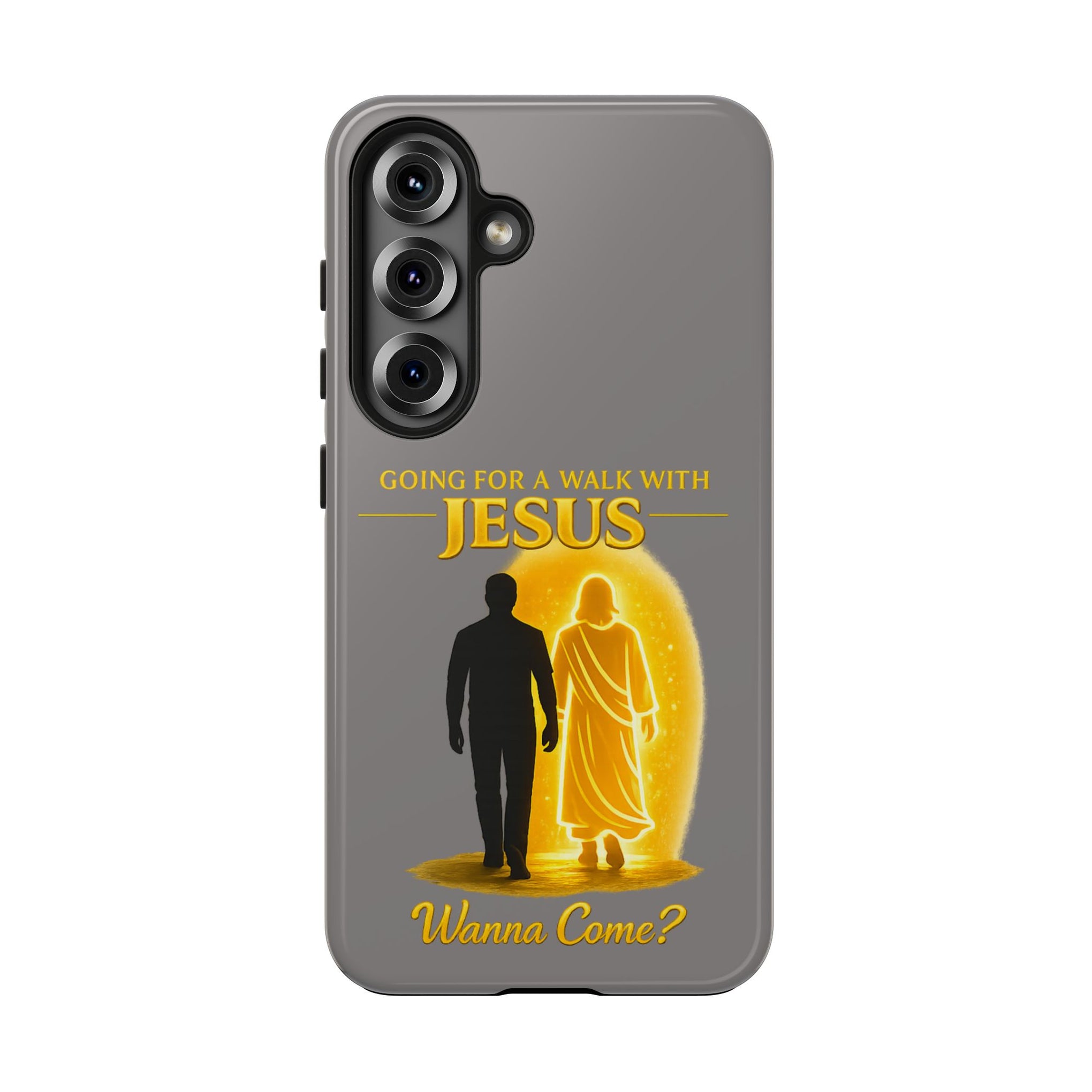 Tough Phone Case — "Going for a Walk with Jesus, Wanna Come?" Christian iPhone Case