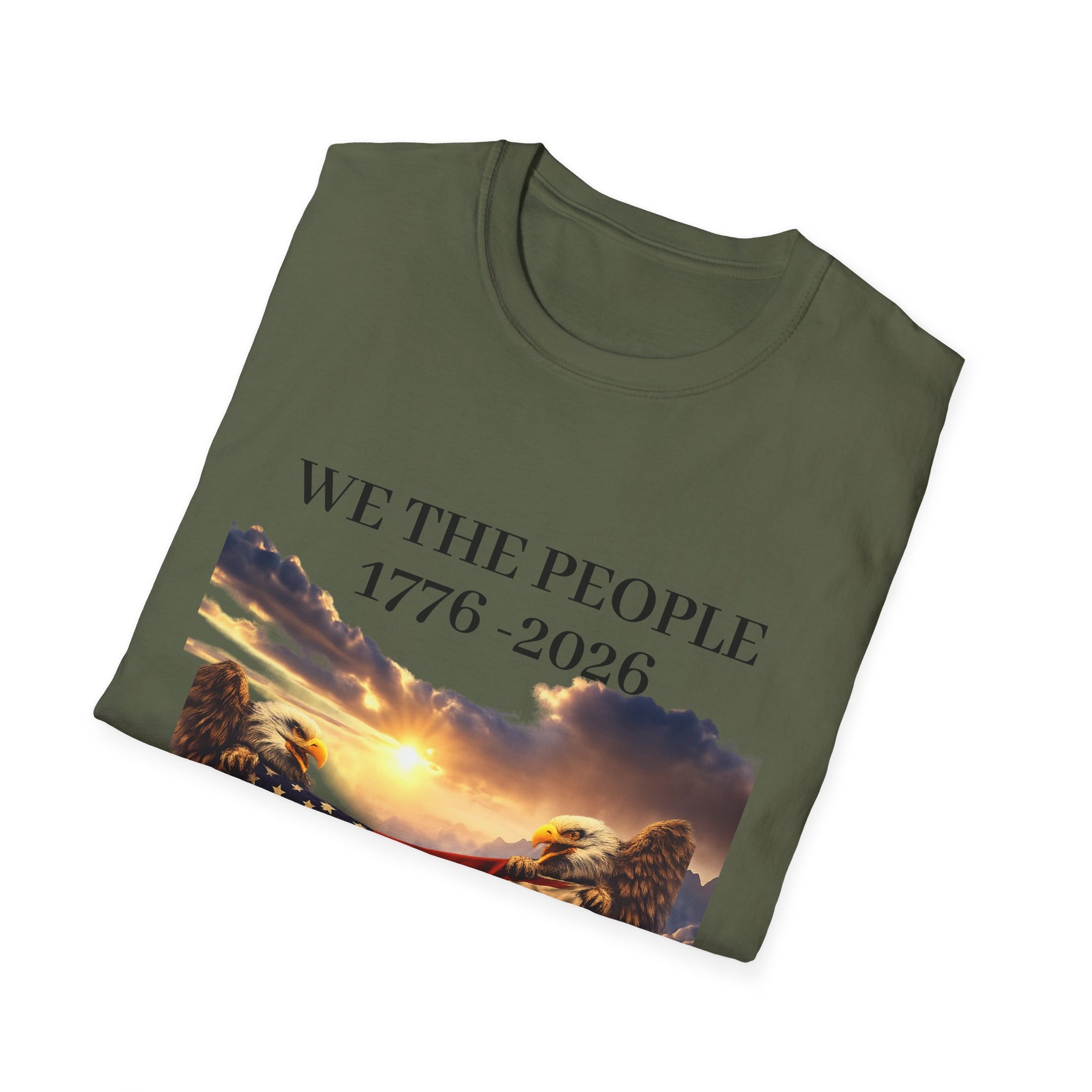 Patriotic "We the People 1776-2026" T-Shirt — American Flag & Constitution Tee for Independence Day