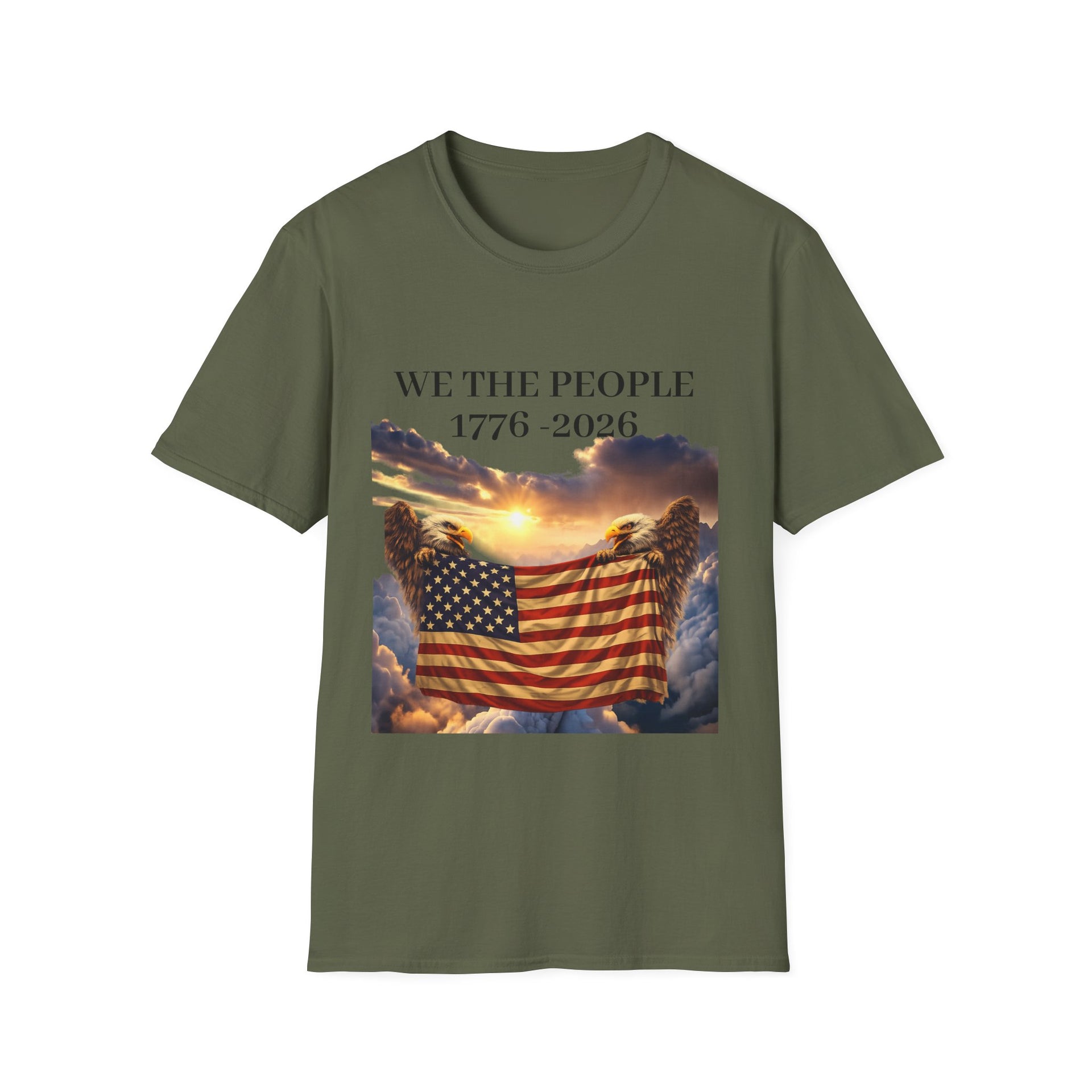 Patriotic "We the People 1776-2026" T-Shirt — American Flag & Constitution Tee for Independence Day
