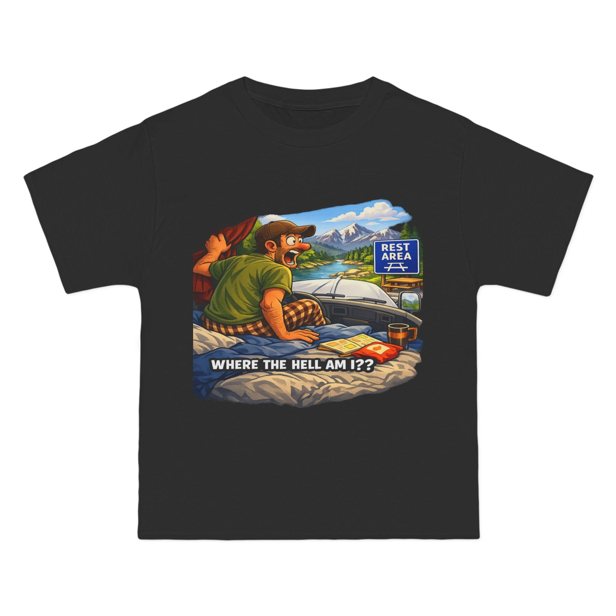 Big an Tall Graphic T-Shirt — "Where the Hell Am I??" Adventure Tee