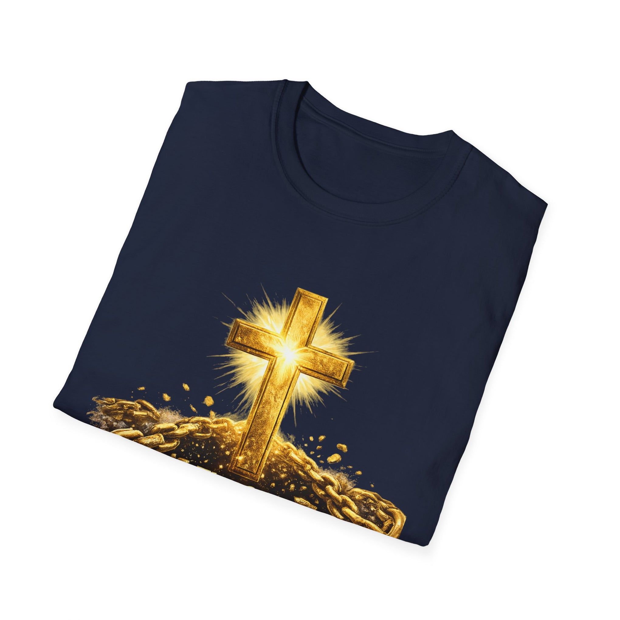 Chain Breaker Cross T-Shirt — "The One True Chain Breaker" Christian Faith Tee